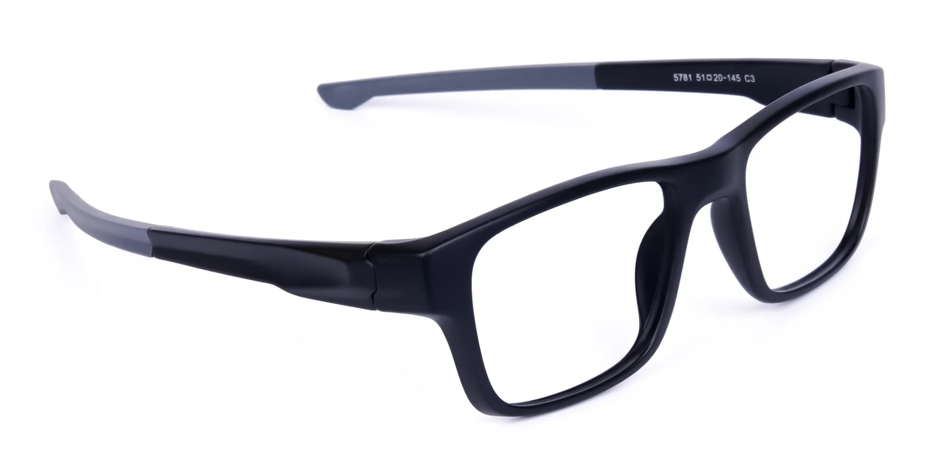 Rectangular Matte Black and Grey sports goggles-2