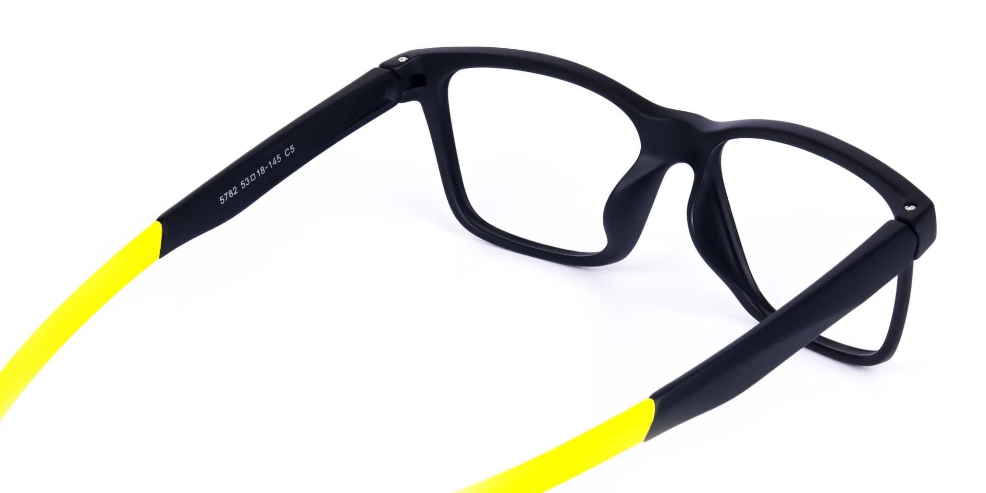 Black and Bright Yellow Cycling Glasses For Women In Rectangular Shape-3