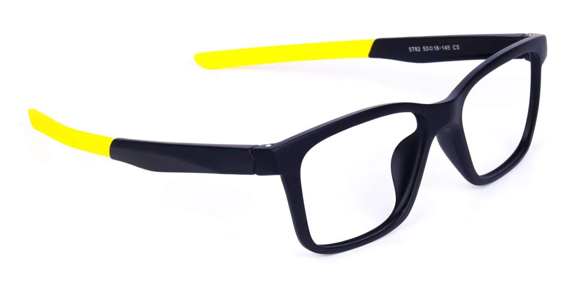Black and Bright Yellow Cycling Glasses For Women In Rectangular Shape-3
