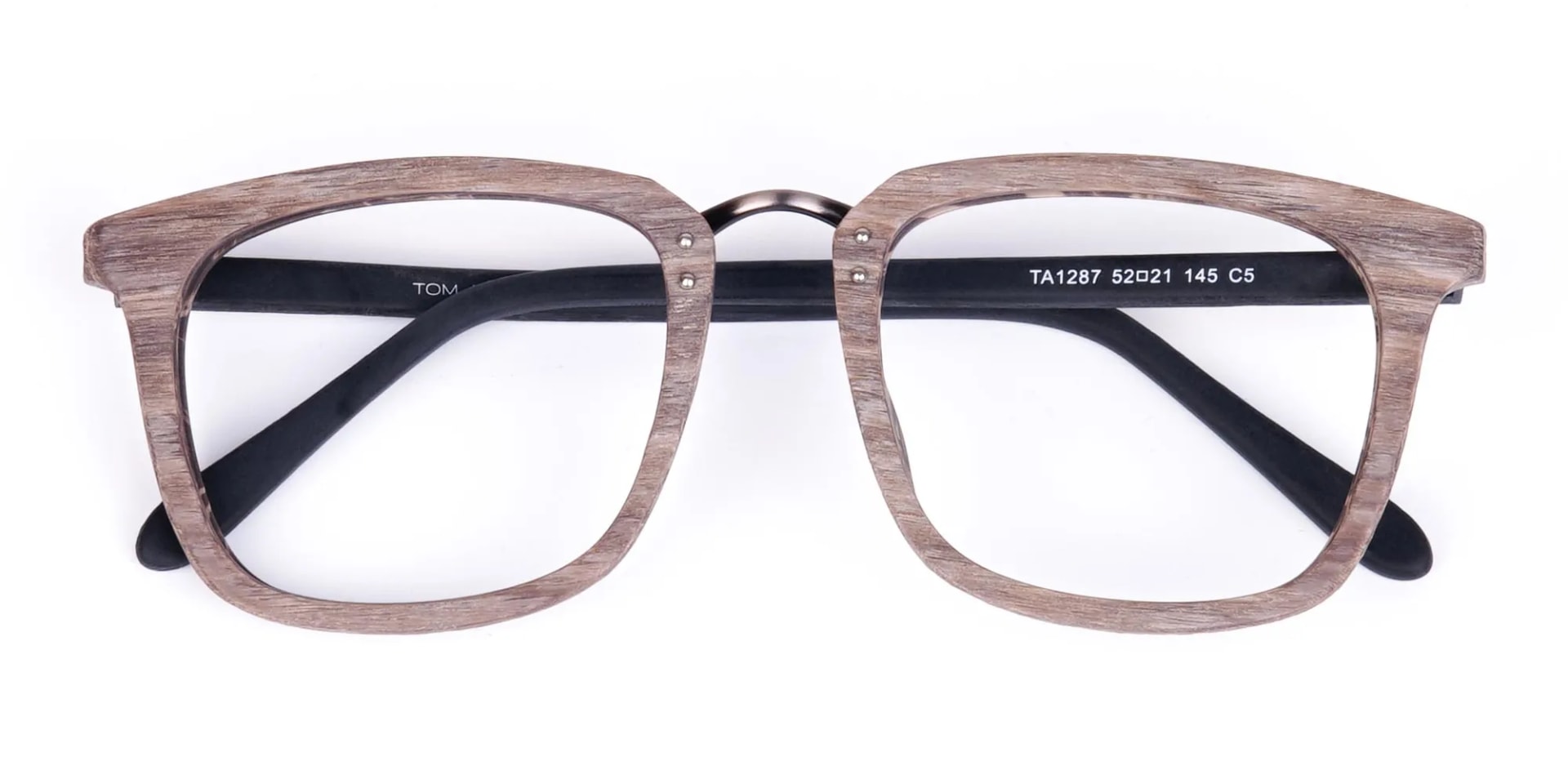 Wooden Texture Walnut Brown Rim Glasses-6
