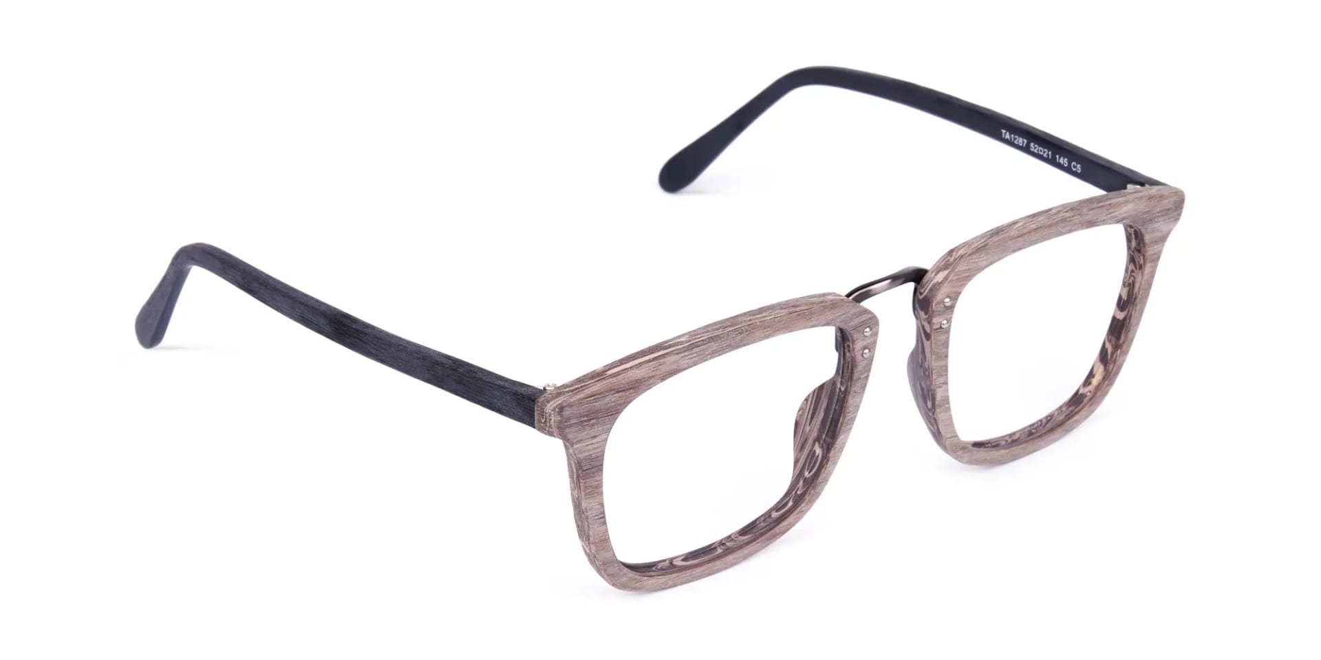 Wooden Texture Walnut Brown Rim Glasses-2