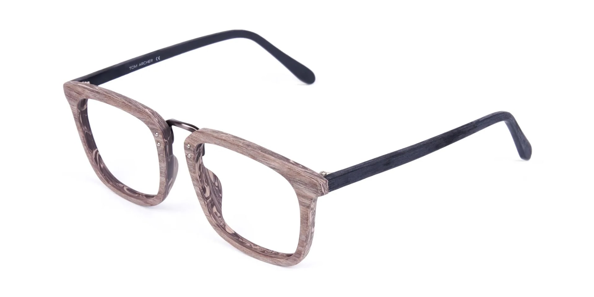 Wooden Texture Walnut Brown Rim Glasses-3