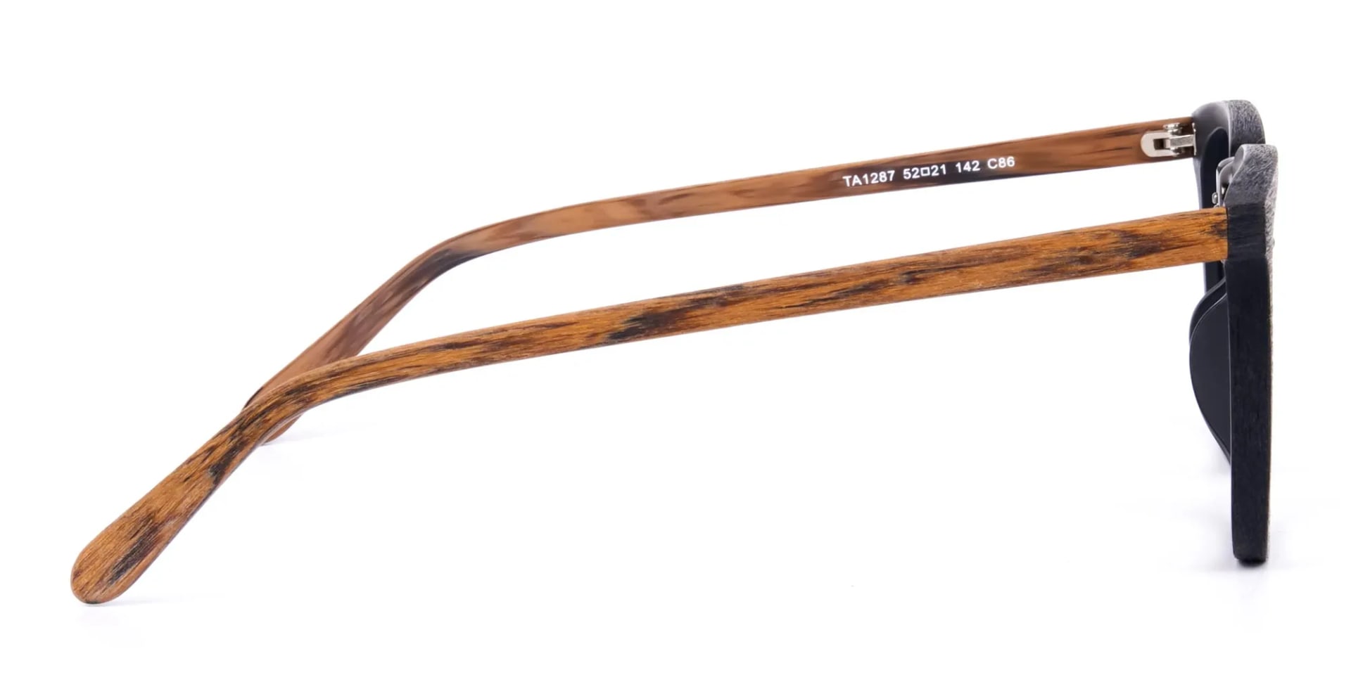 Black and Brown Full Rim Wooden Glasses-4