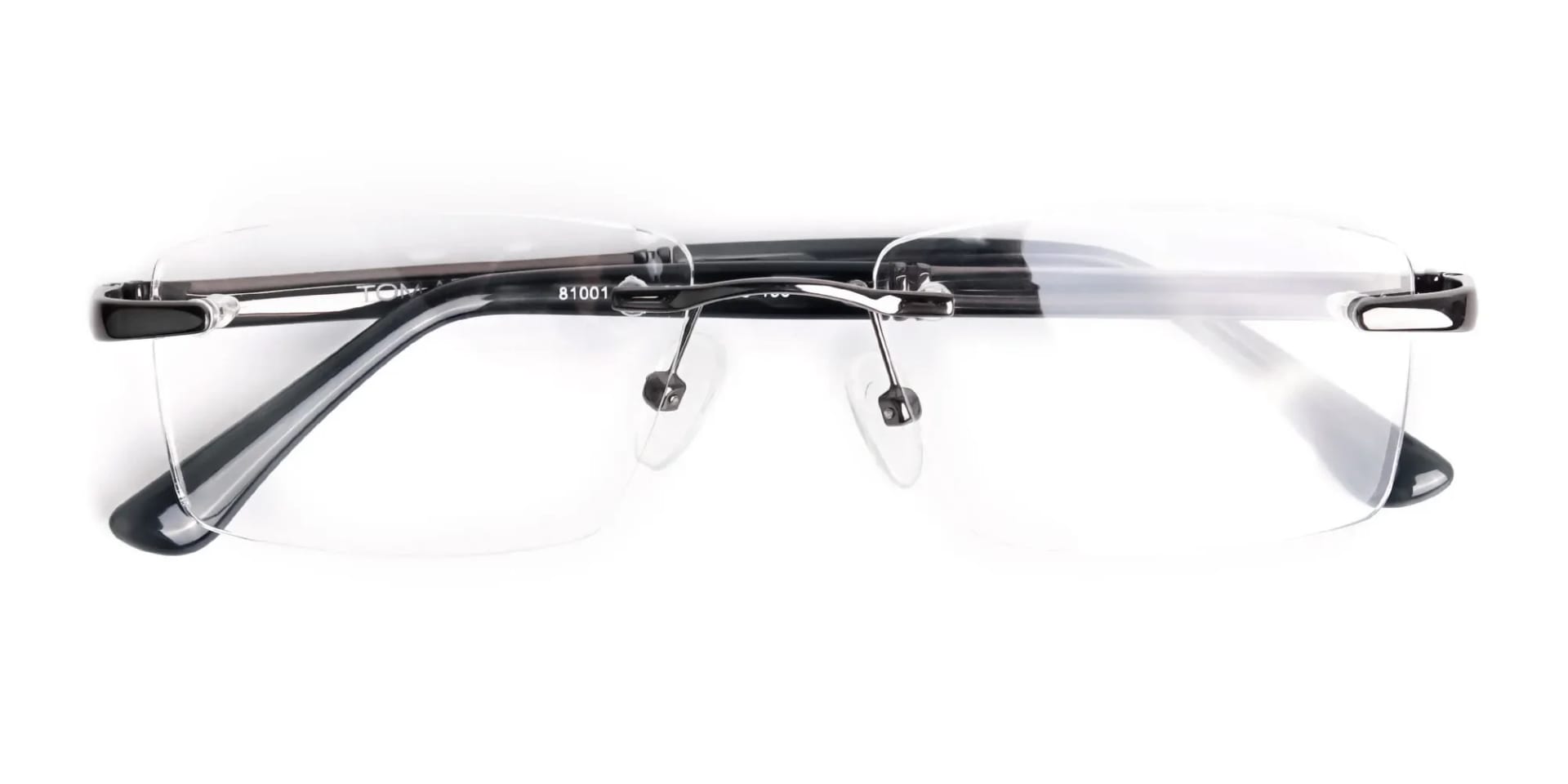 gunmetal rectangular rimless glasses frames-6