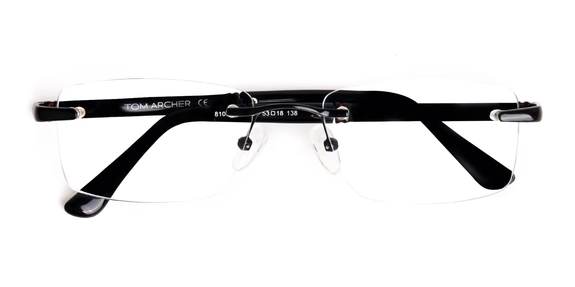 black rectangular rimless titan glasses frames-6