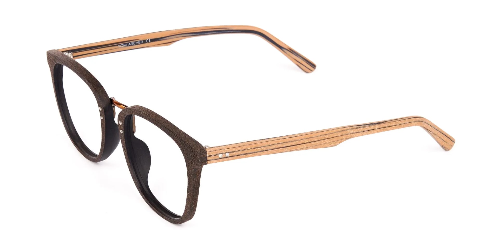 Wooden Texture Mocha Brown Rim Glasses-2