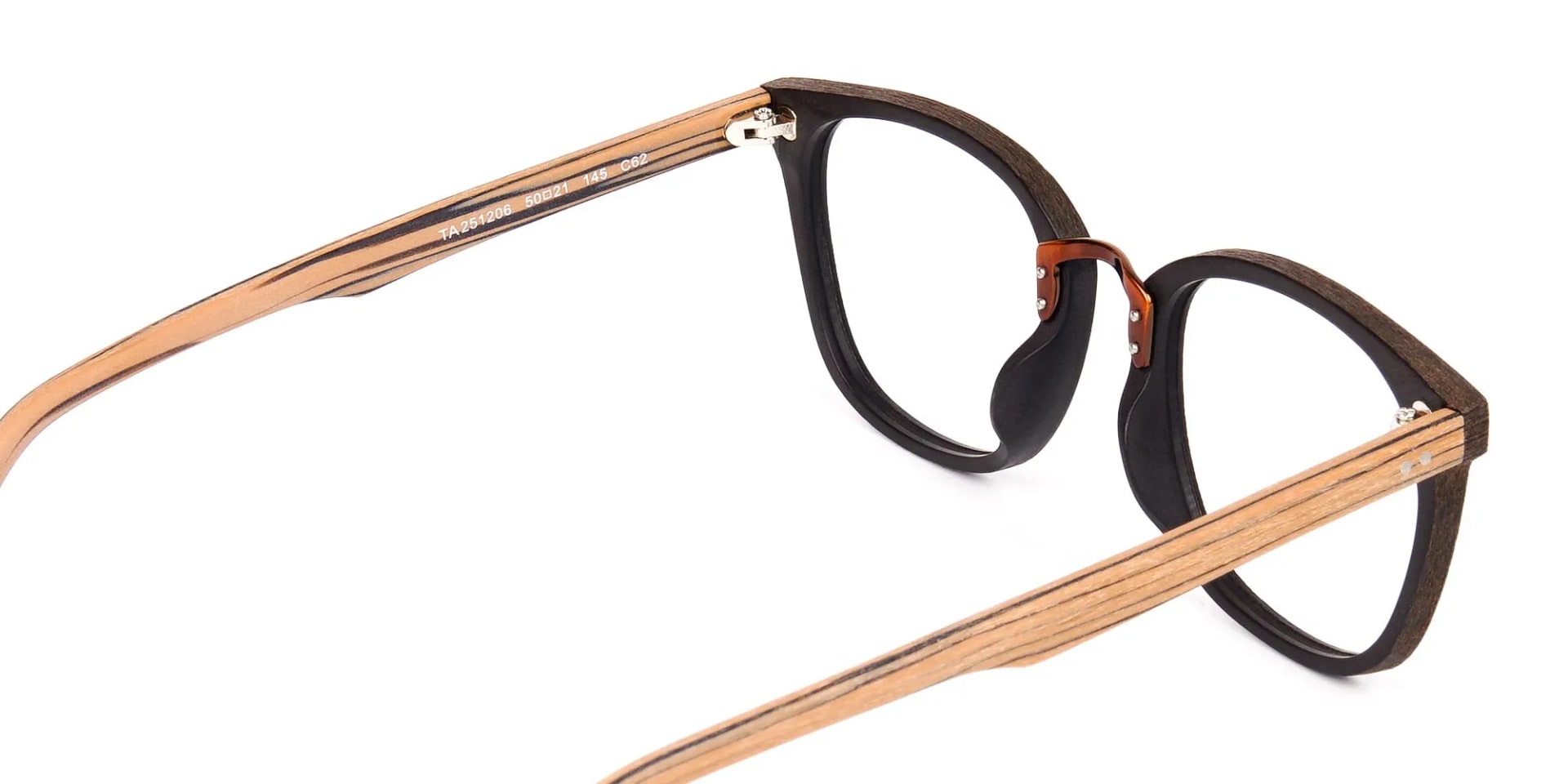 Wooden Texture Mocha Brown Rim Glasses-2