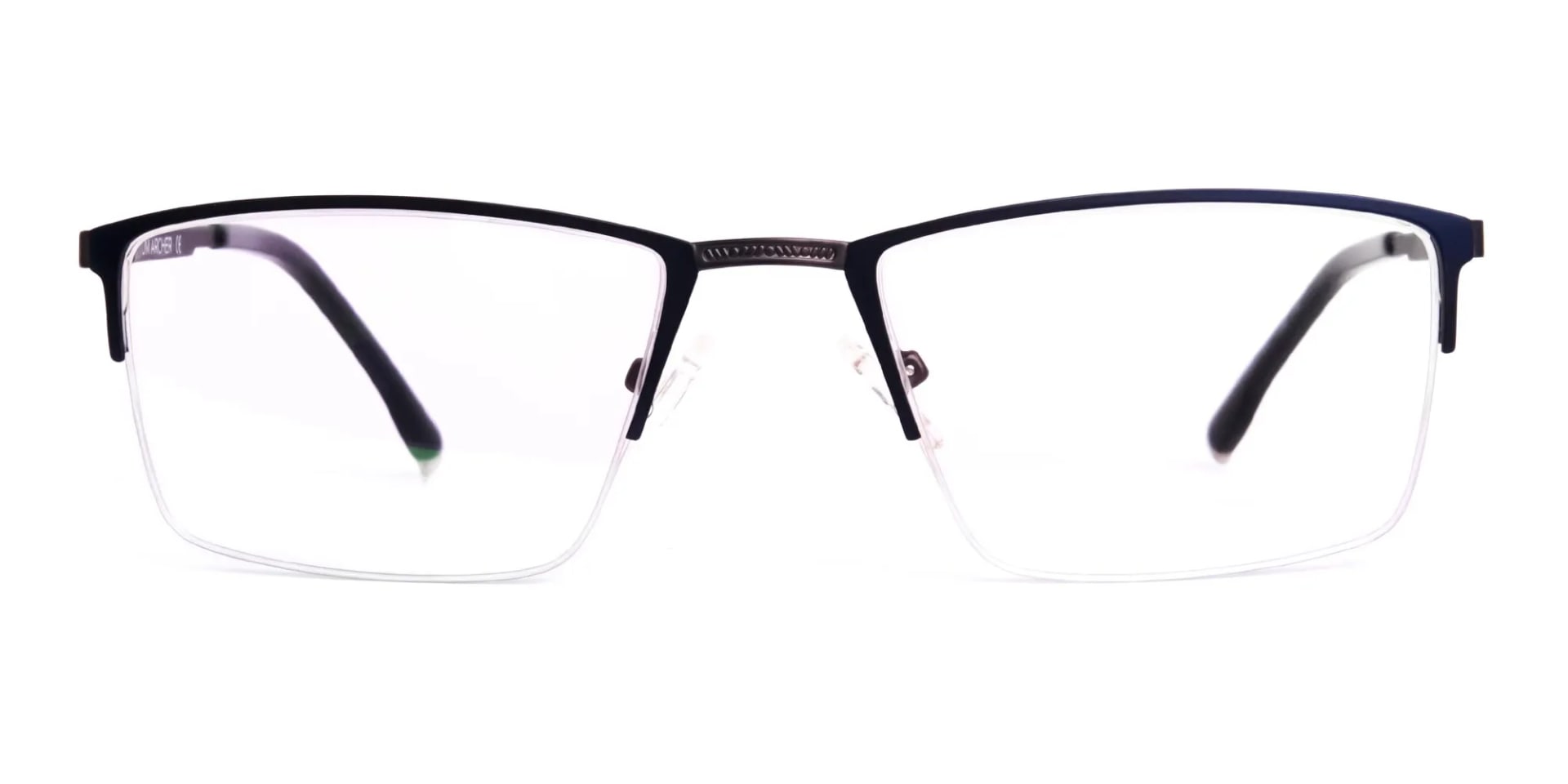 navy blue half-rim rectangular glasses frames-2