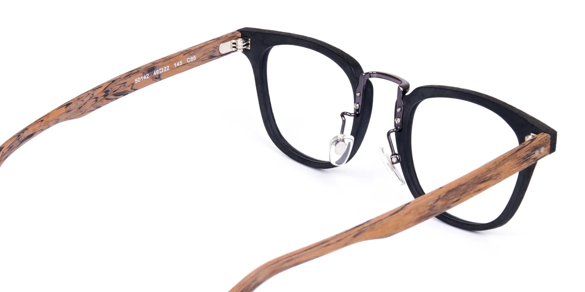 Brown and Black Full Rim Wooden Glasses-2