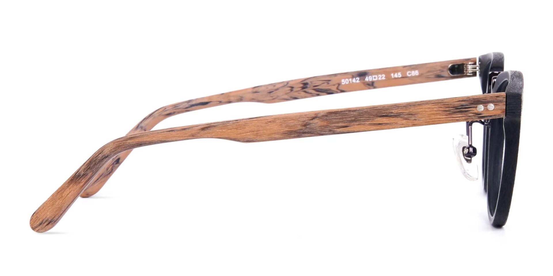 Brown and Black Full Rim Wooden Glasses-2