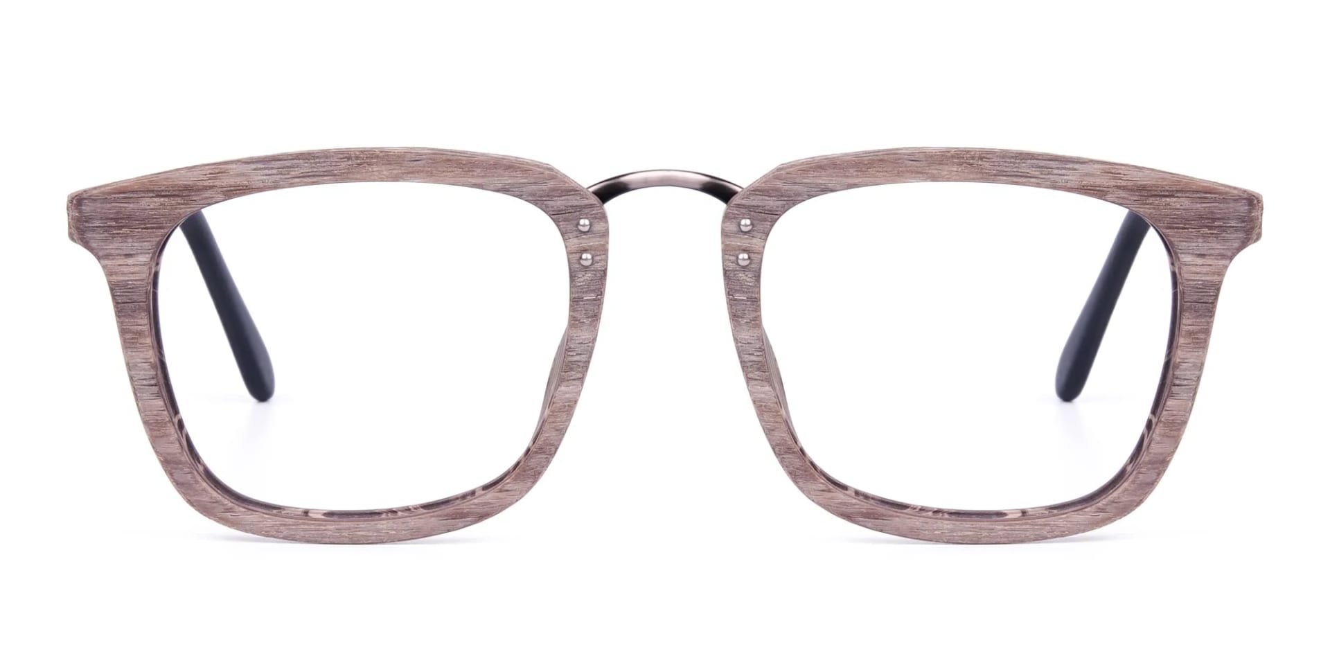 Wooden Texture Walnut Brown Rim Glasses-1