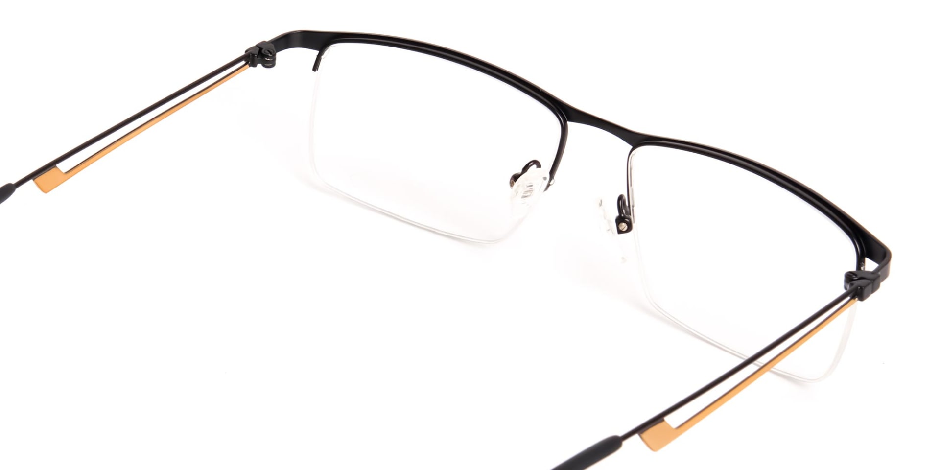 black and brown half rim rectangular glasses frames-5