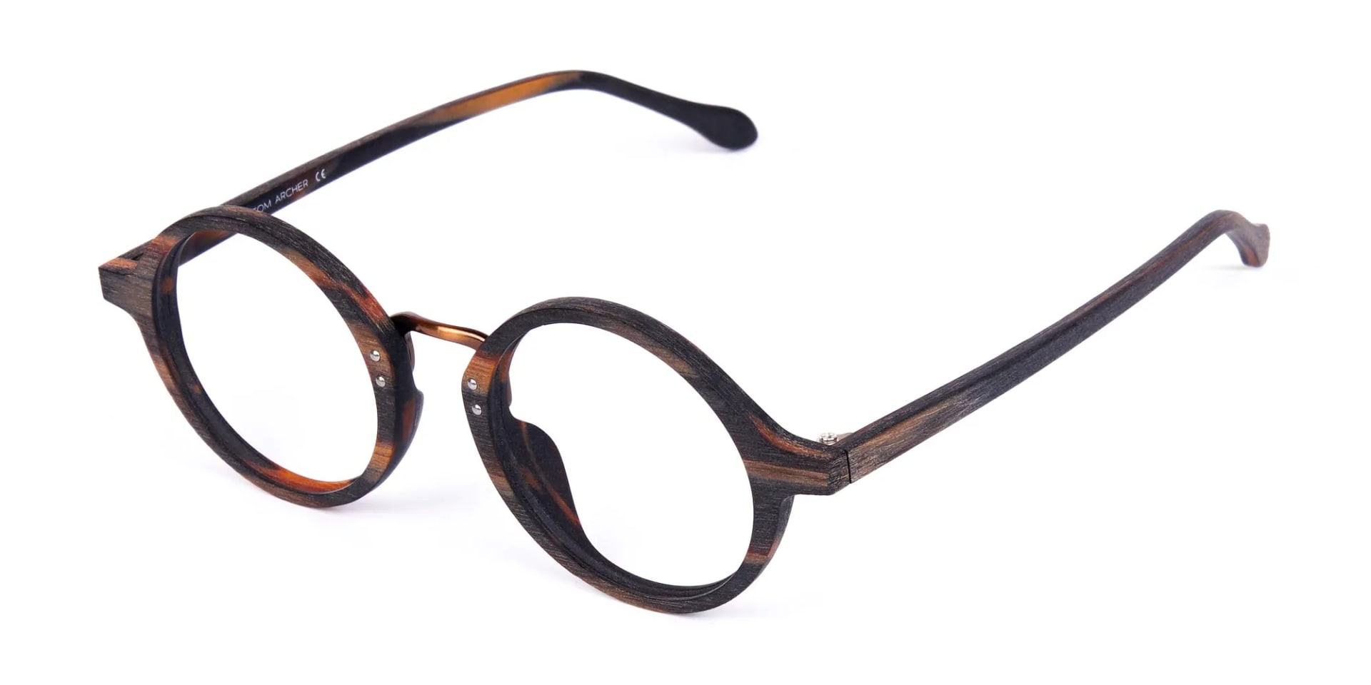 Tortoise Round Full Rim Wooden Glasses -2