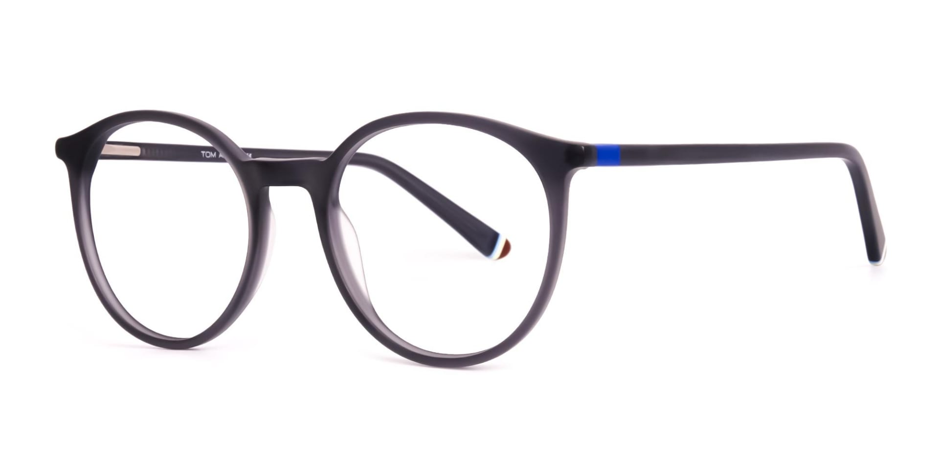matte and dark grey round full rim glasses frames-3