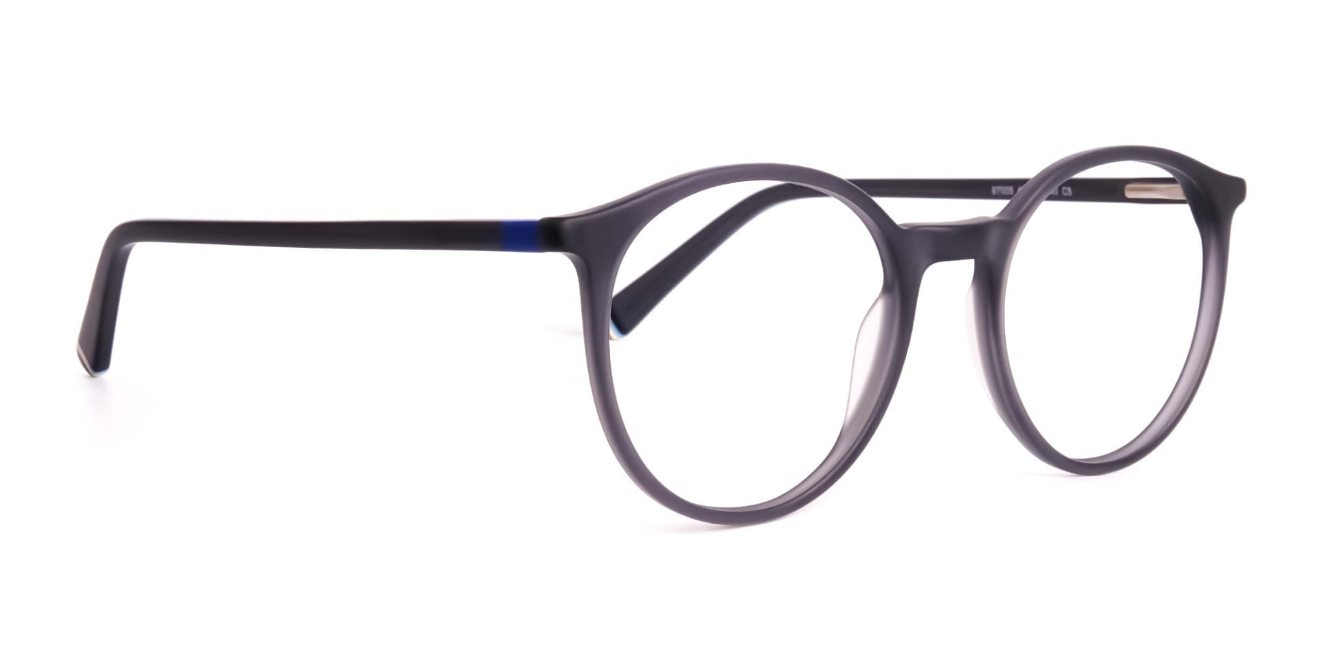 matte and dark grey round full rim glasses frames-2