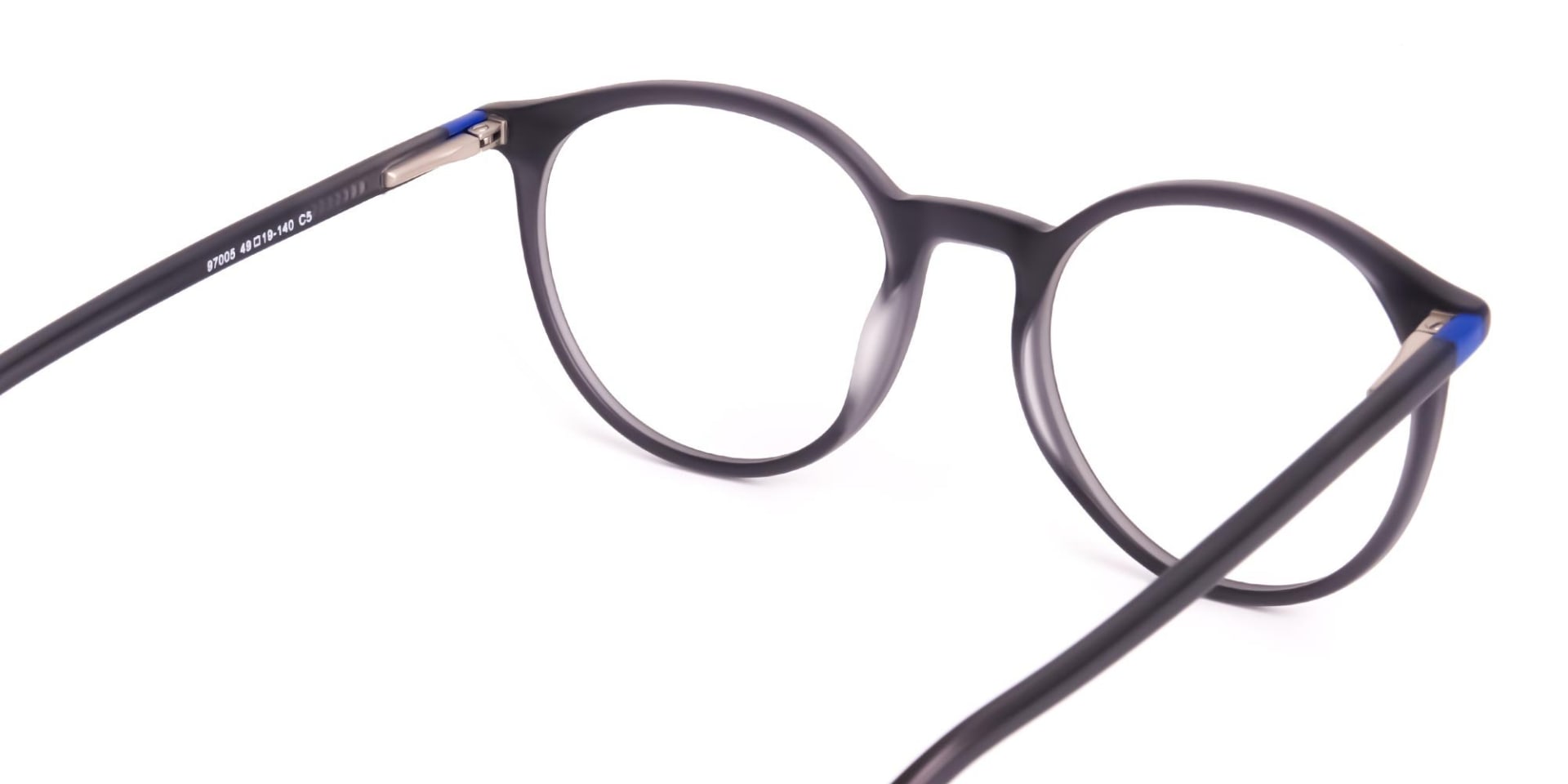 matte and dark grey round full rim glasses frames-5