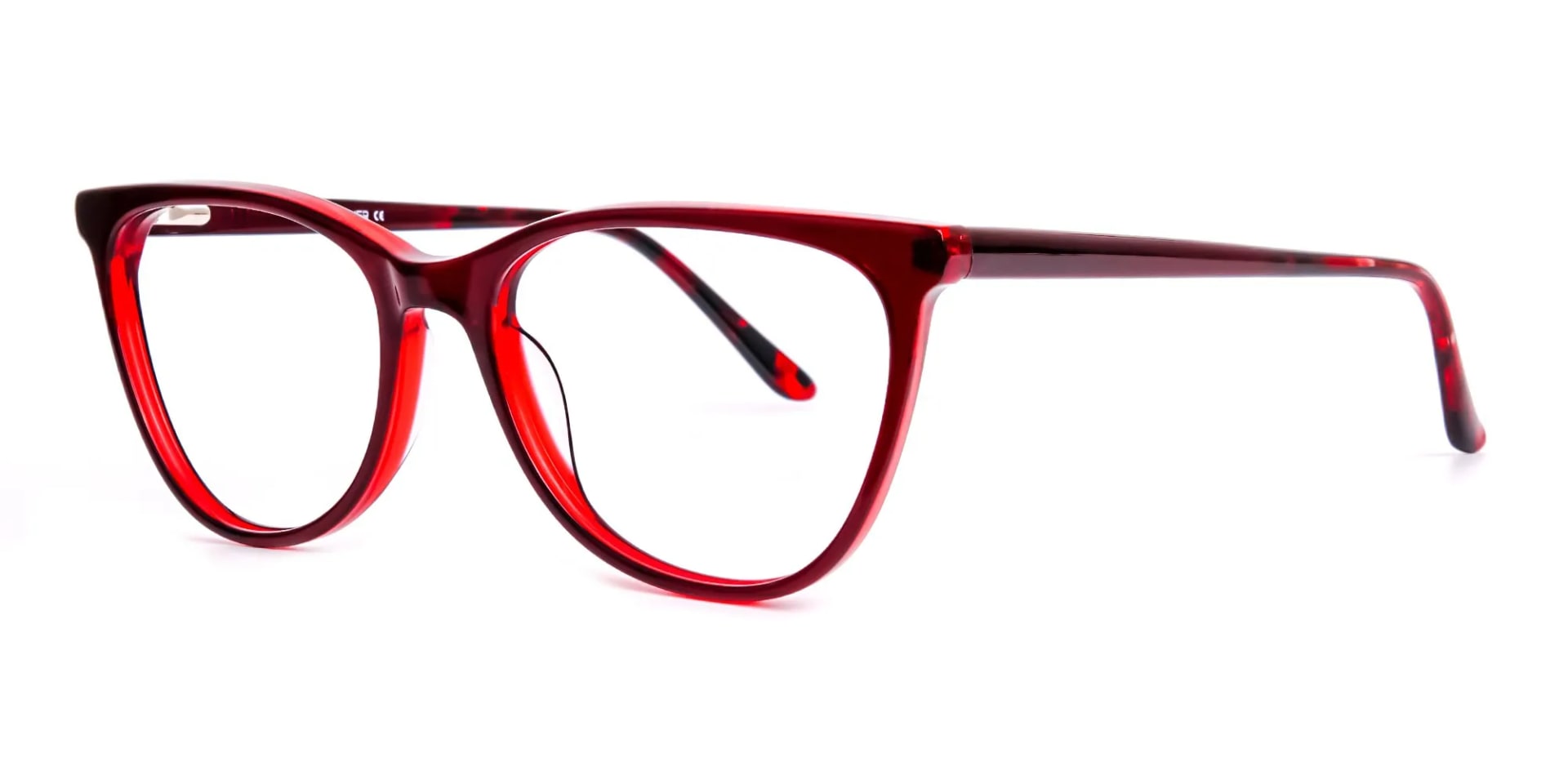 wine red cat eye glasses frames-3