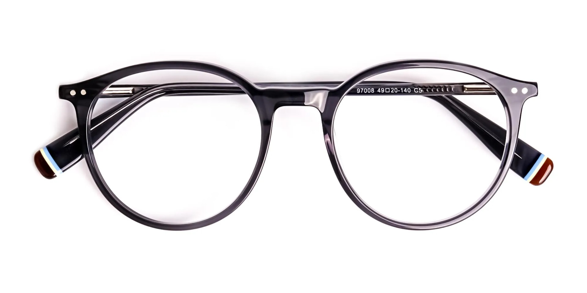 crystal grey round shape glasses-3