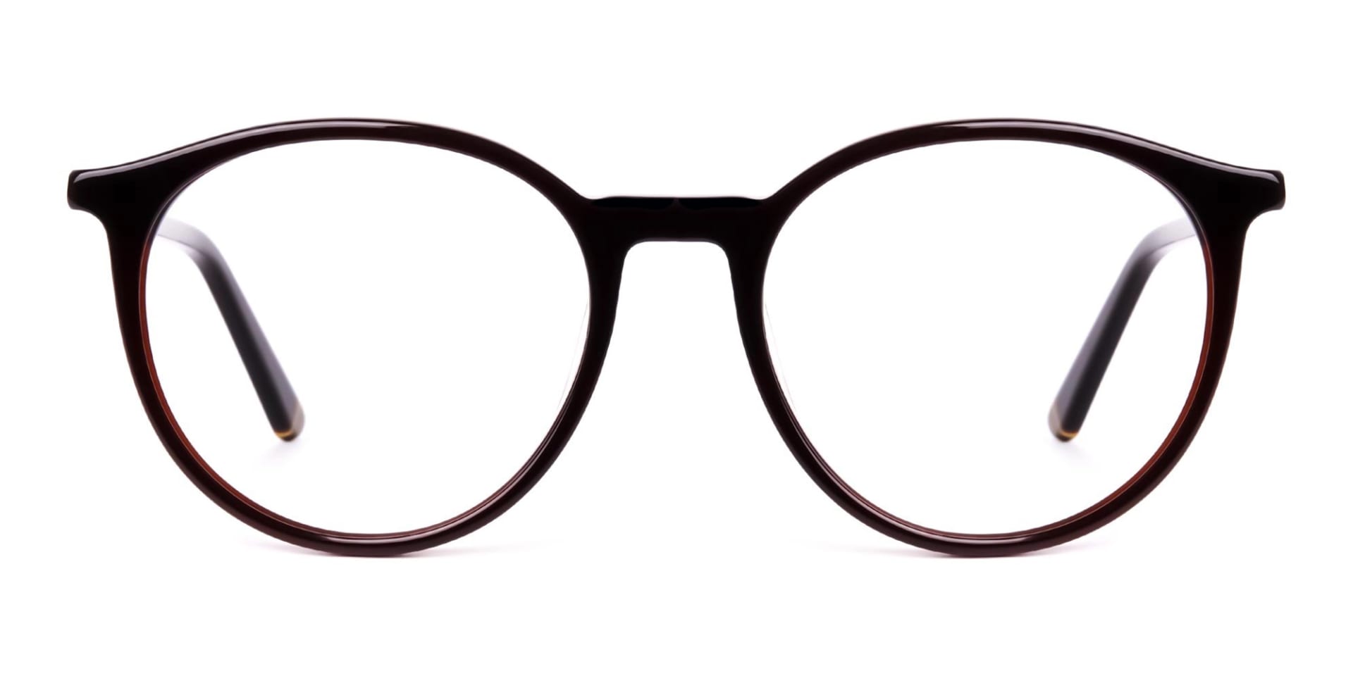 brown round full rim glasses frames-1