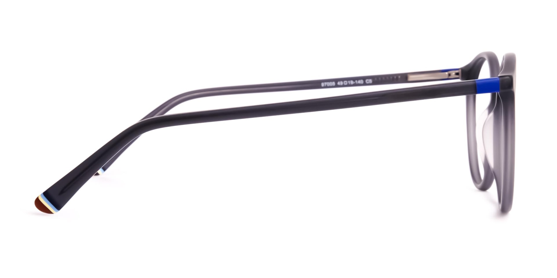 matte and dark grey round full rim glasses frames-4