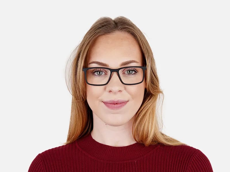 classic matte black full rim rectangular glasses frames-2