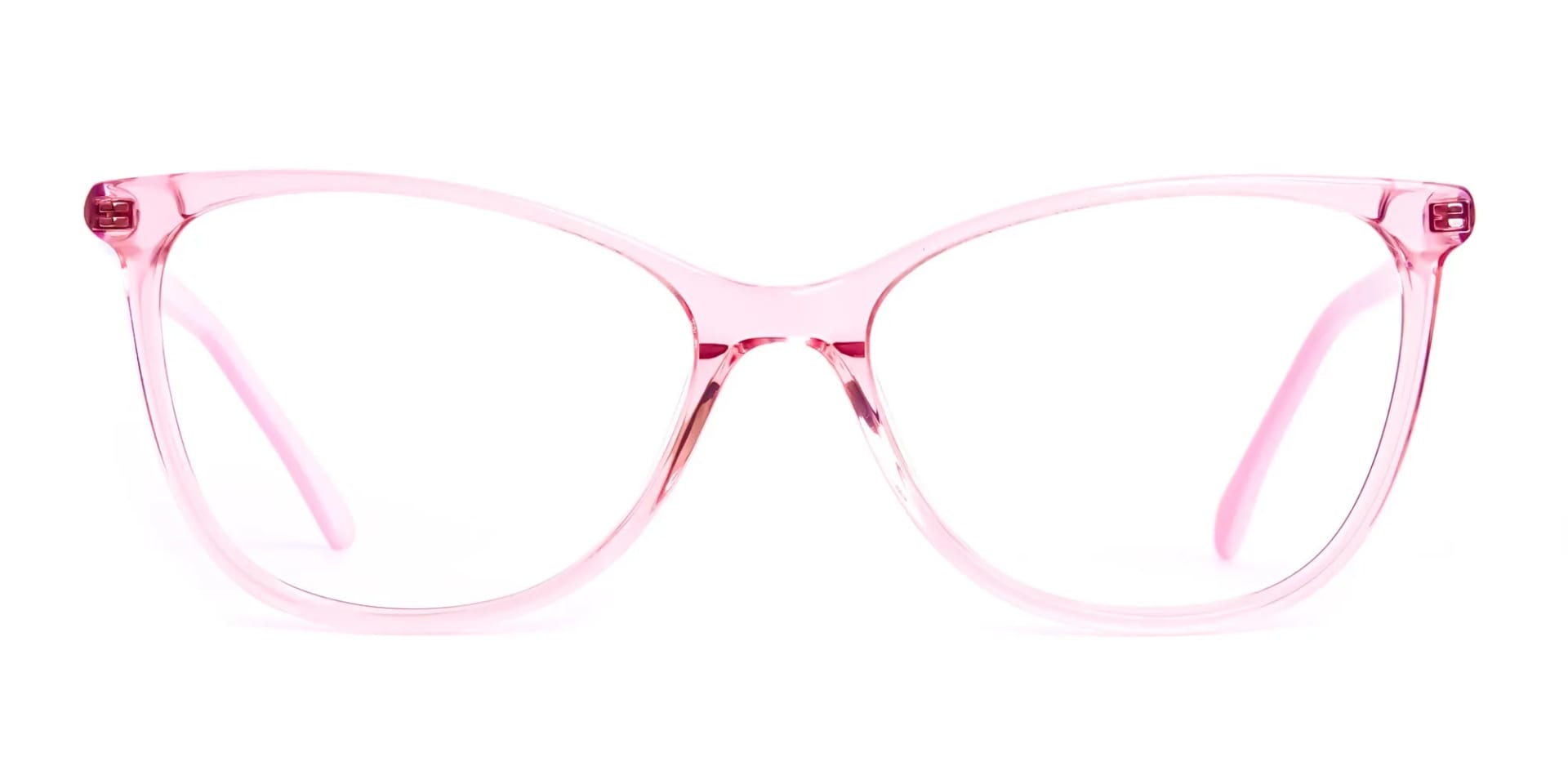 Crystal Clear or Transparent blossom and hot Pink Round Glasses Frames-2