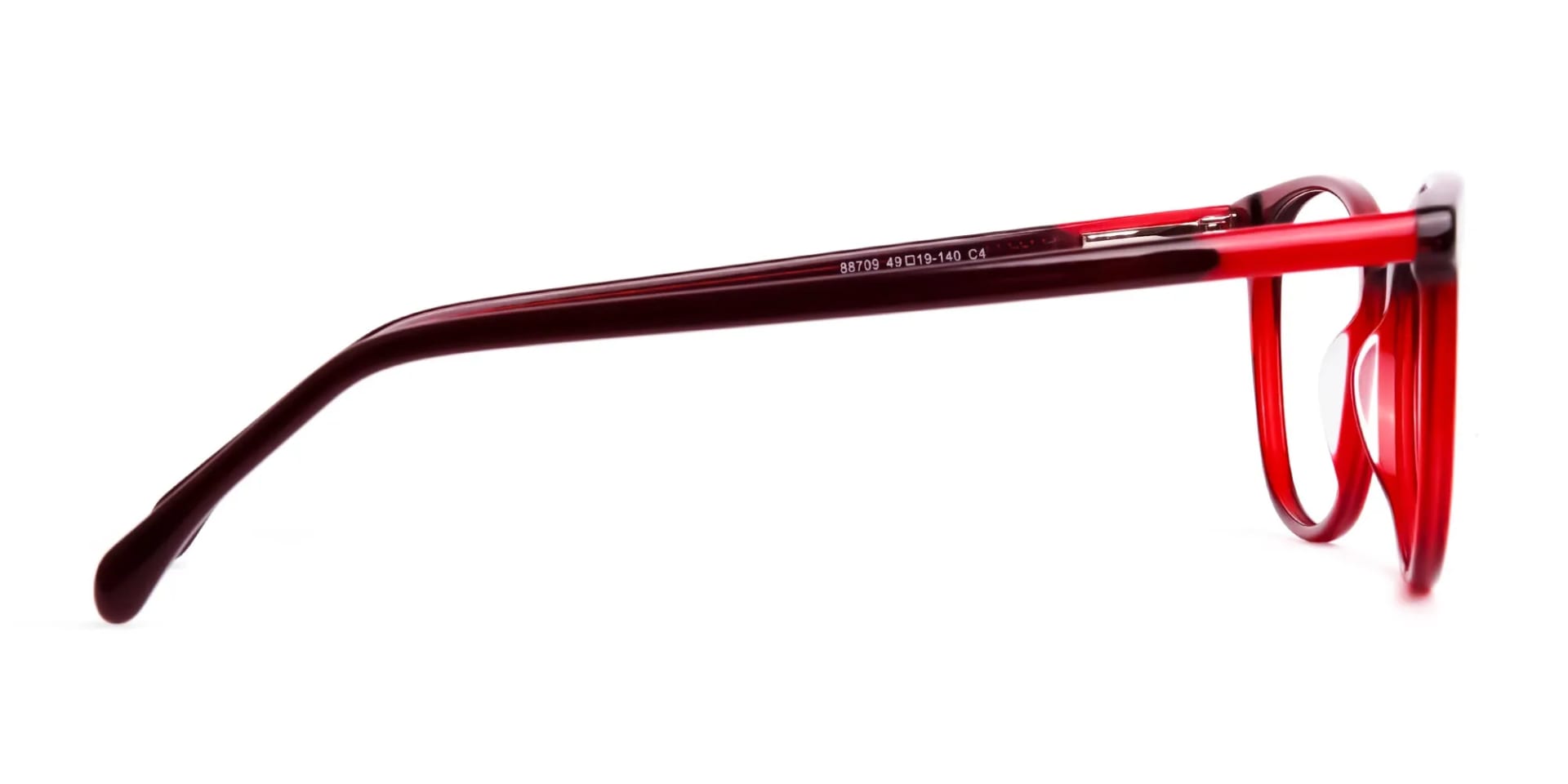 Wine Red Translucent Round Glasses Frames-2