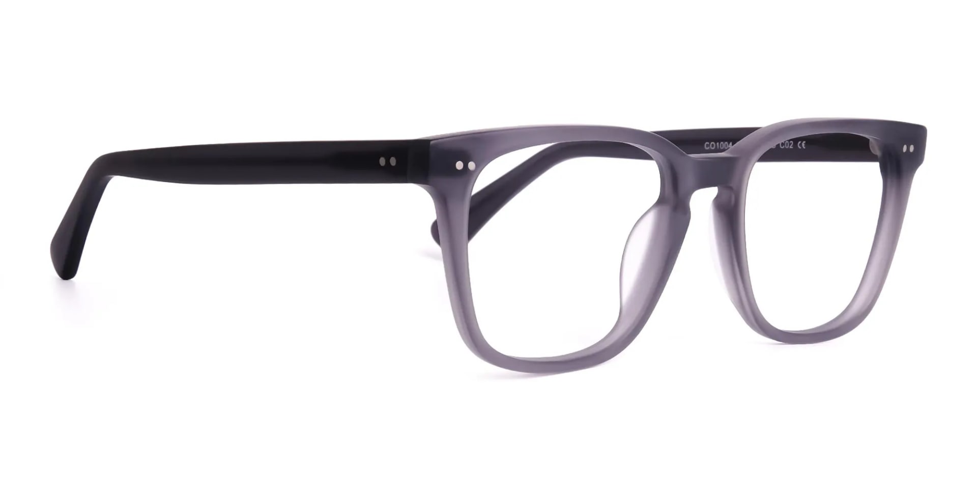 matte grey full rim square glasses frames-2