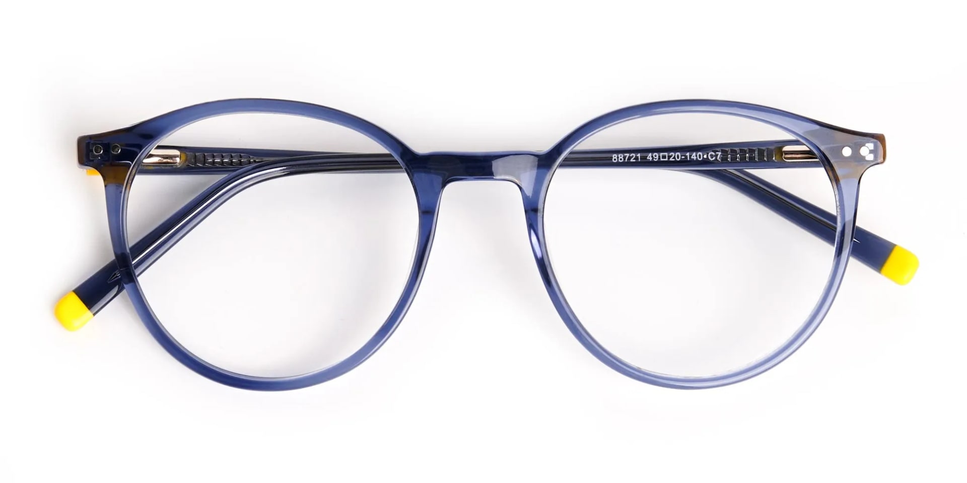 transparent and crystal clear blue round glasses frames-2
