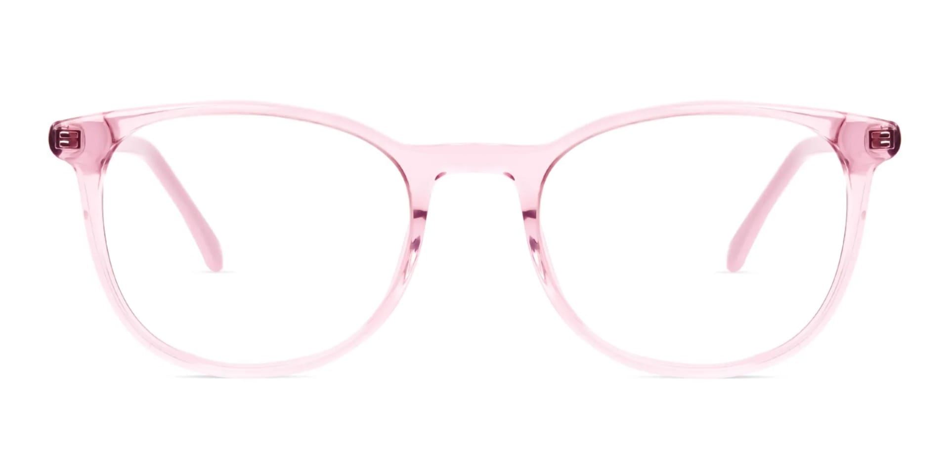 Crystal and transparent blossom Pink Round Glasses Frames-2