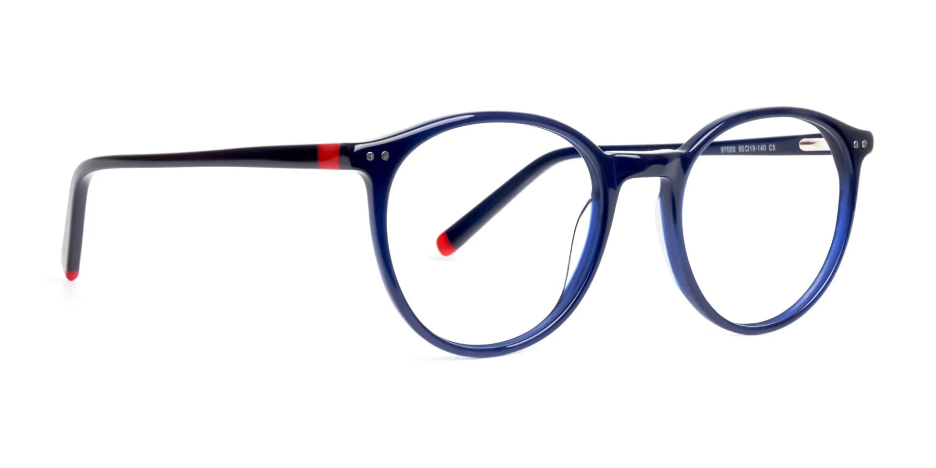 Round Blue Frame Glasses-2