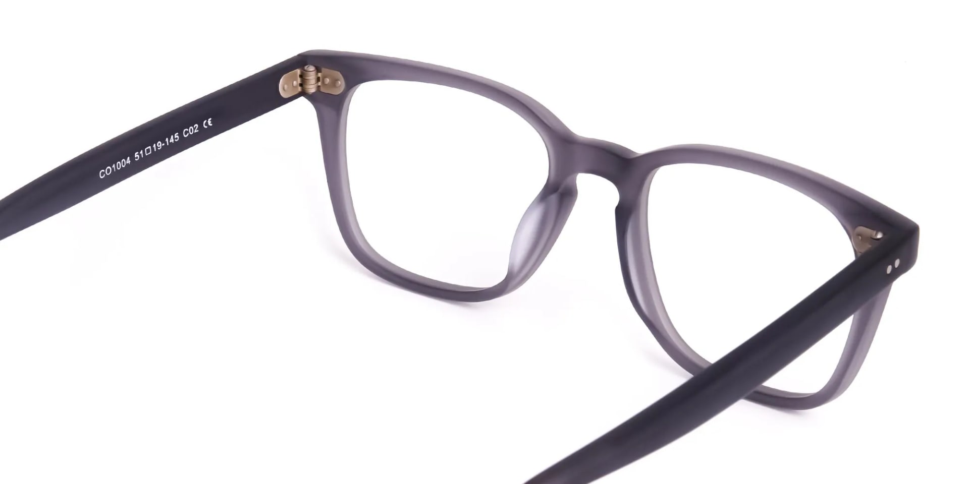 matte grey full rim square glasses frames-2
