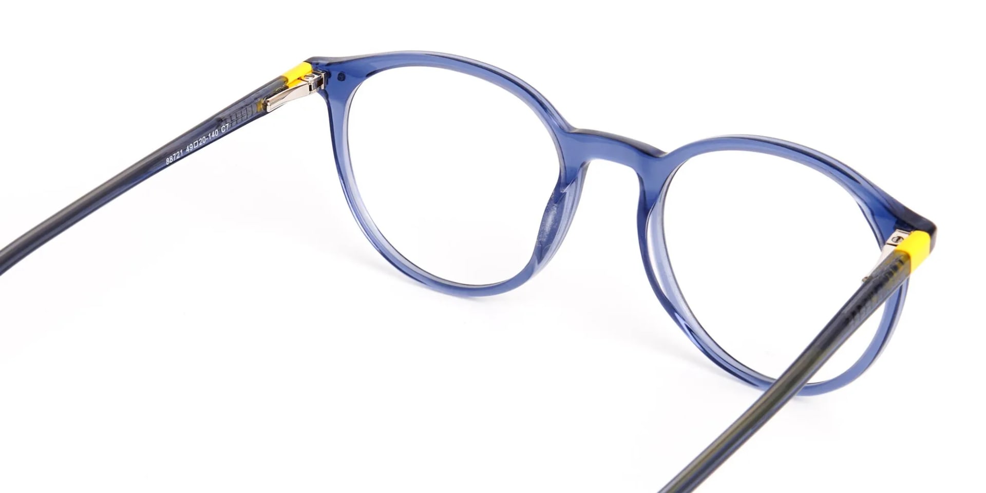 transparent and crystal clear blue round glasses frames-2