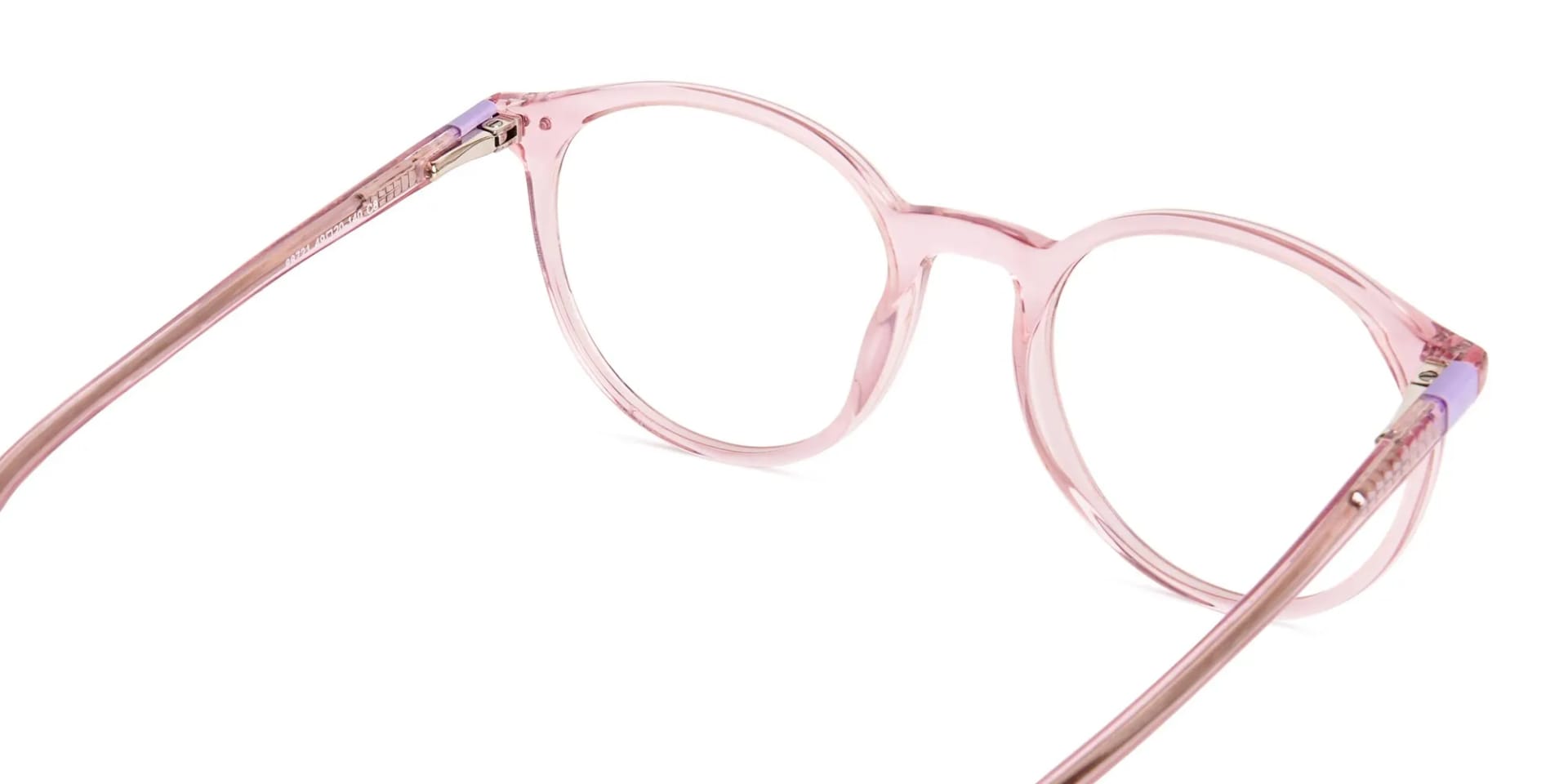 transparent or crystal clear blossome and nude pink round glasses frames-2