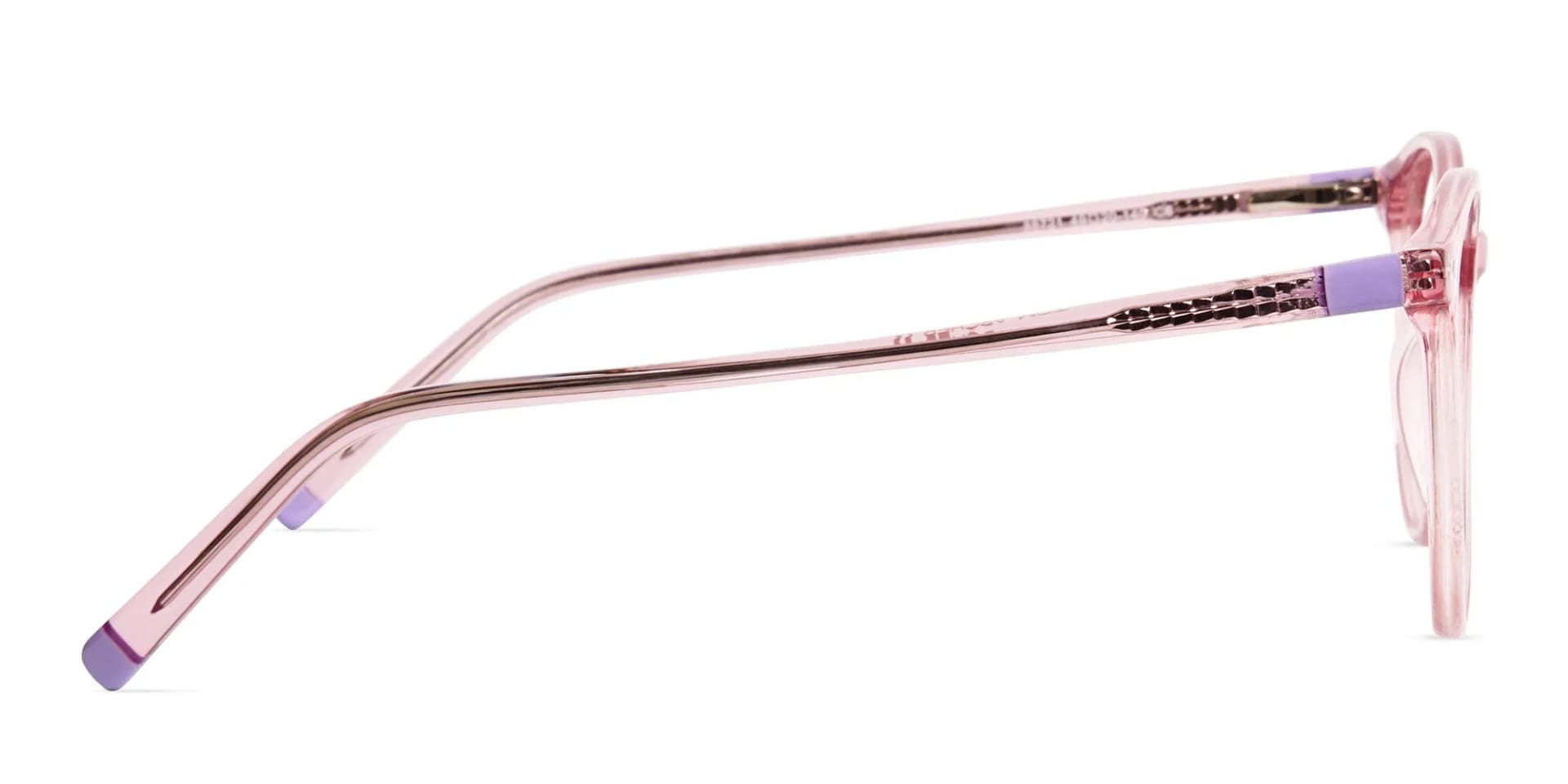 transparent or crystal clear blossome and nude pink round glasses frames-2