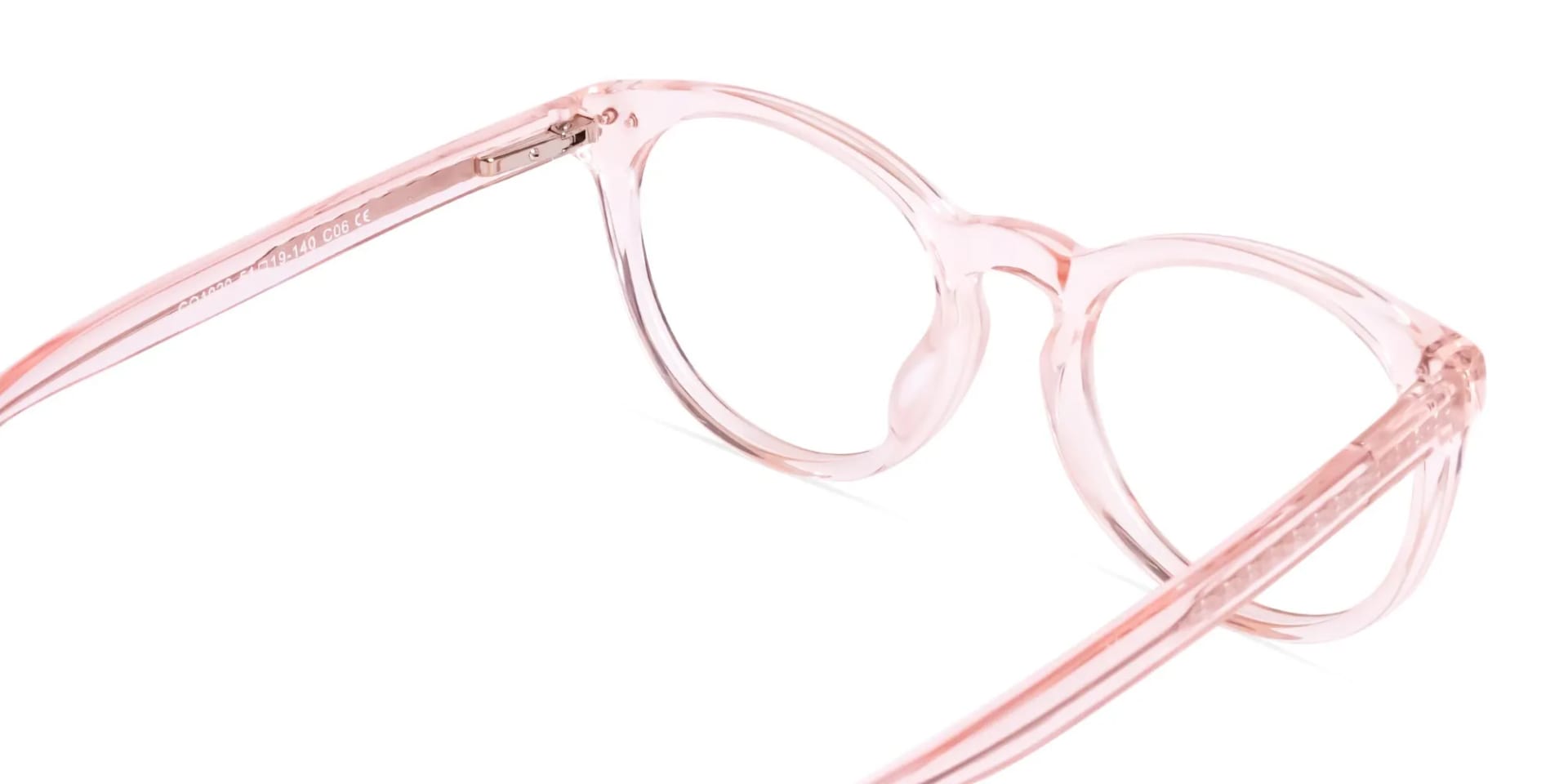 crytal clear or transparent nude and hot pink full rim glasses frames-2