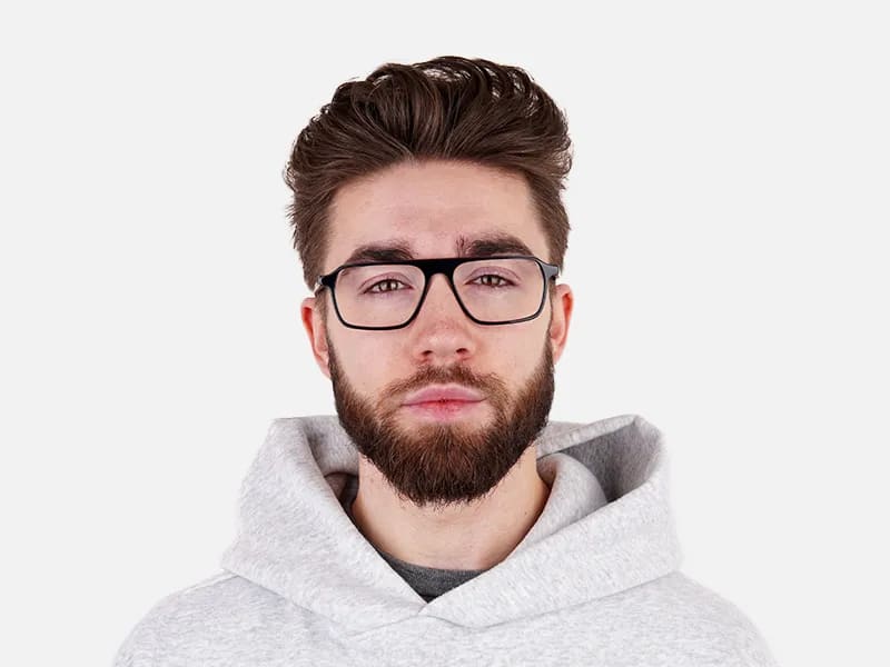 Black and Grey Rectangular Full Rim Glasses frames-2