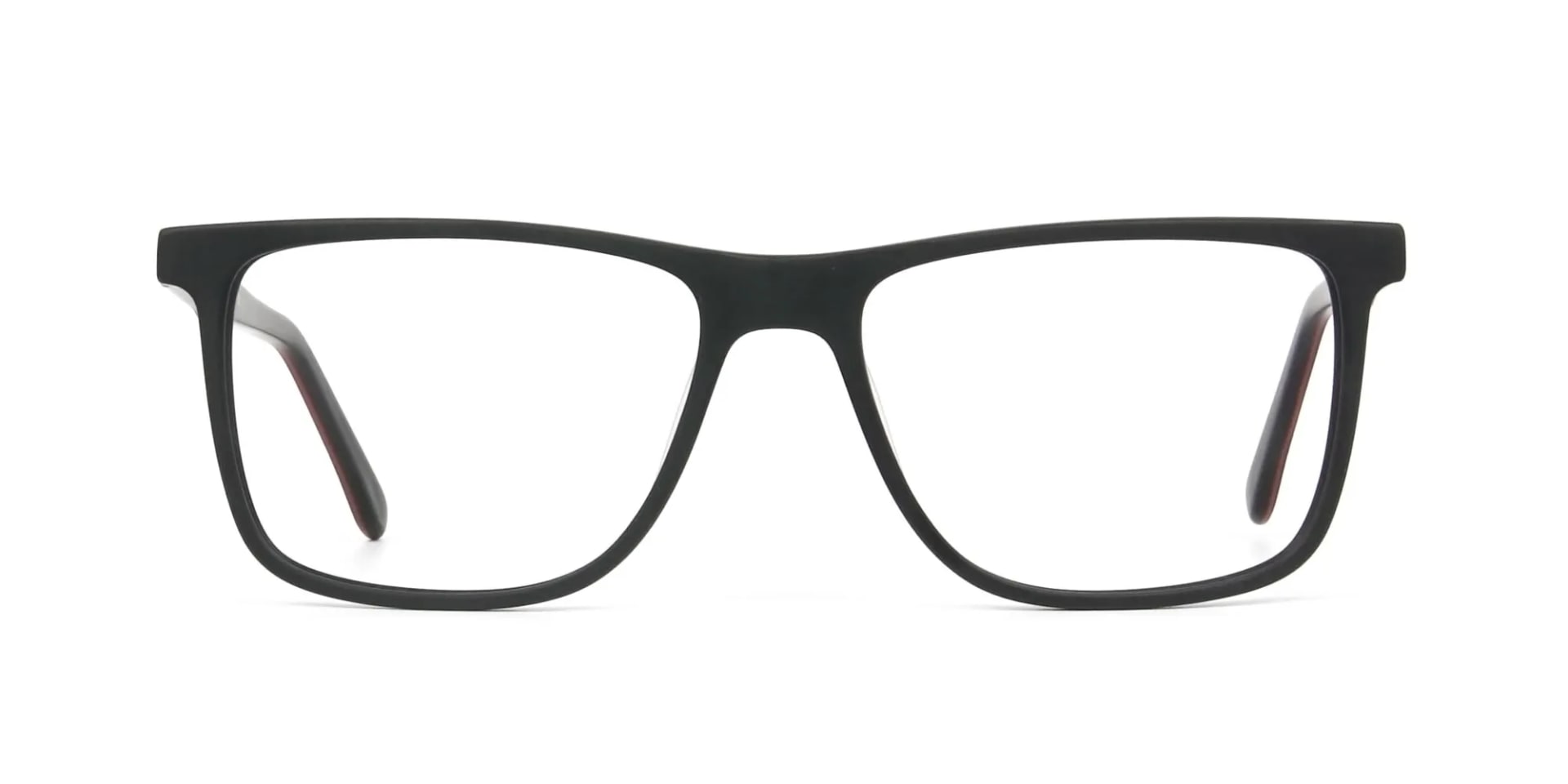 Designer Matte Black Spectacles Rectangular Men Women - 1