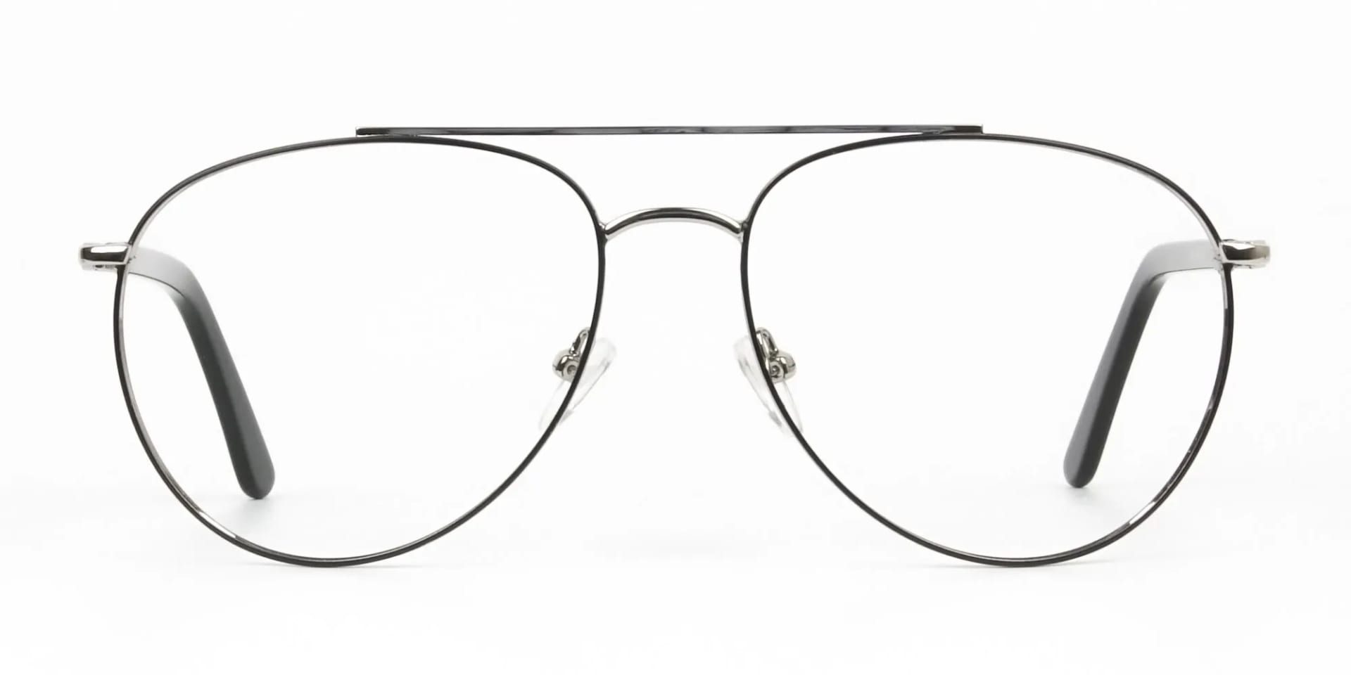 Ultralight Pilot Silver & Black Glasses - 2