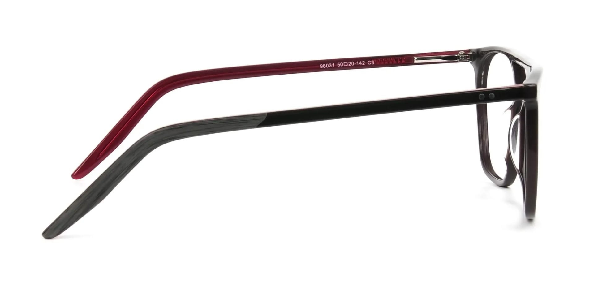 Dark Brown & Red Pilot Spectacles  - 2