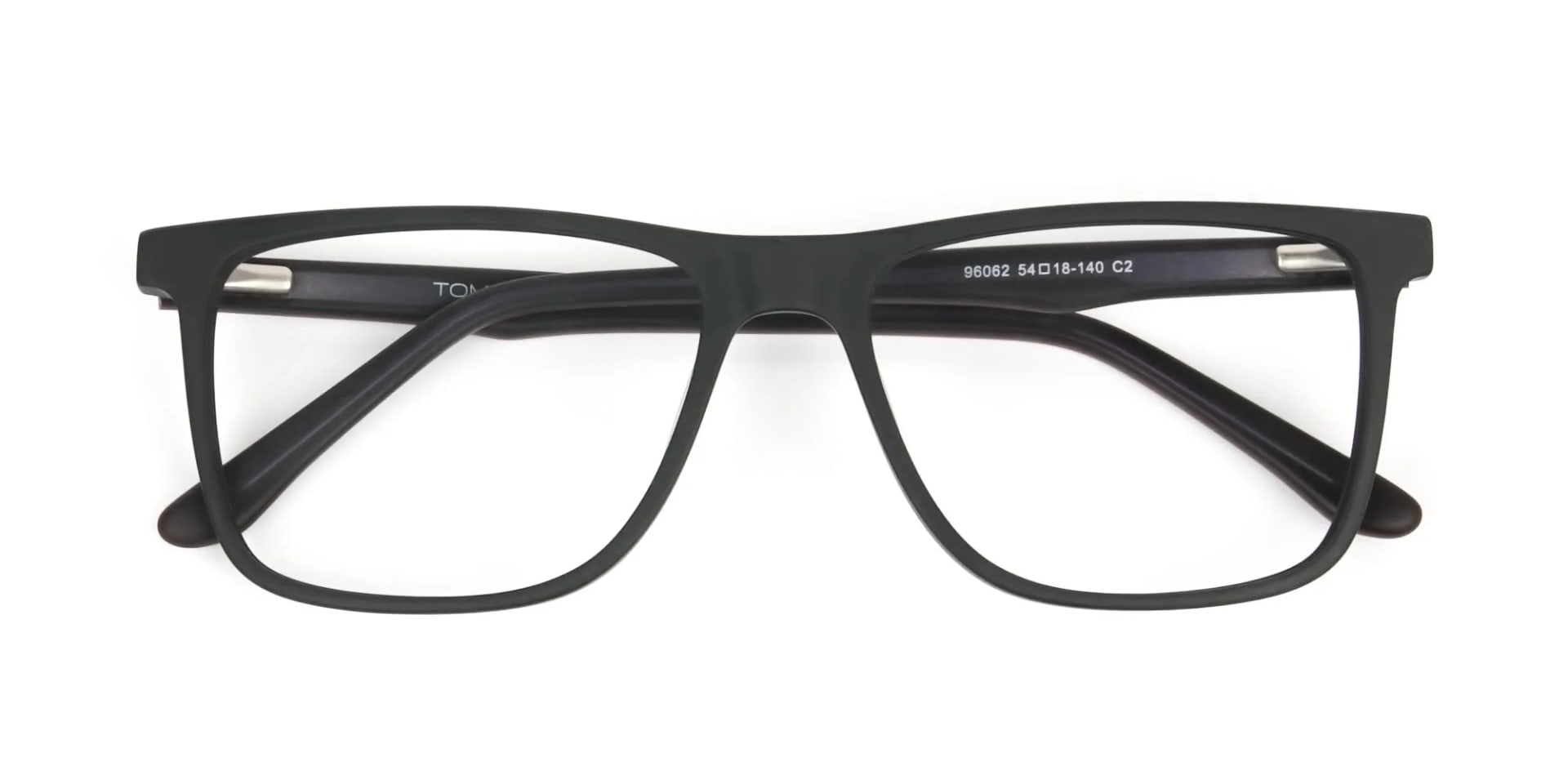 Designer Matte Black Spectacles Rectangular Men Women - 6 