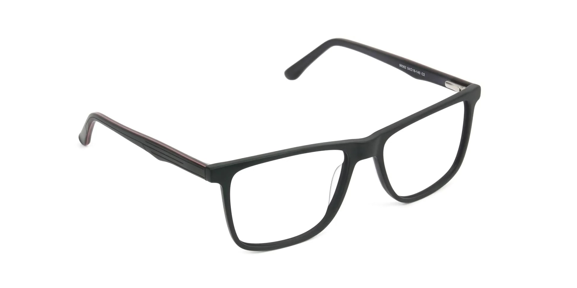 Designer Matte Black Spectacles Rectangular Men Women - 2