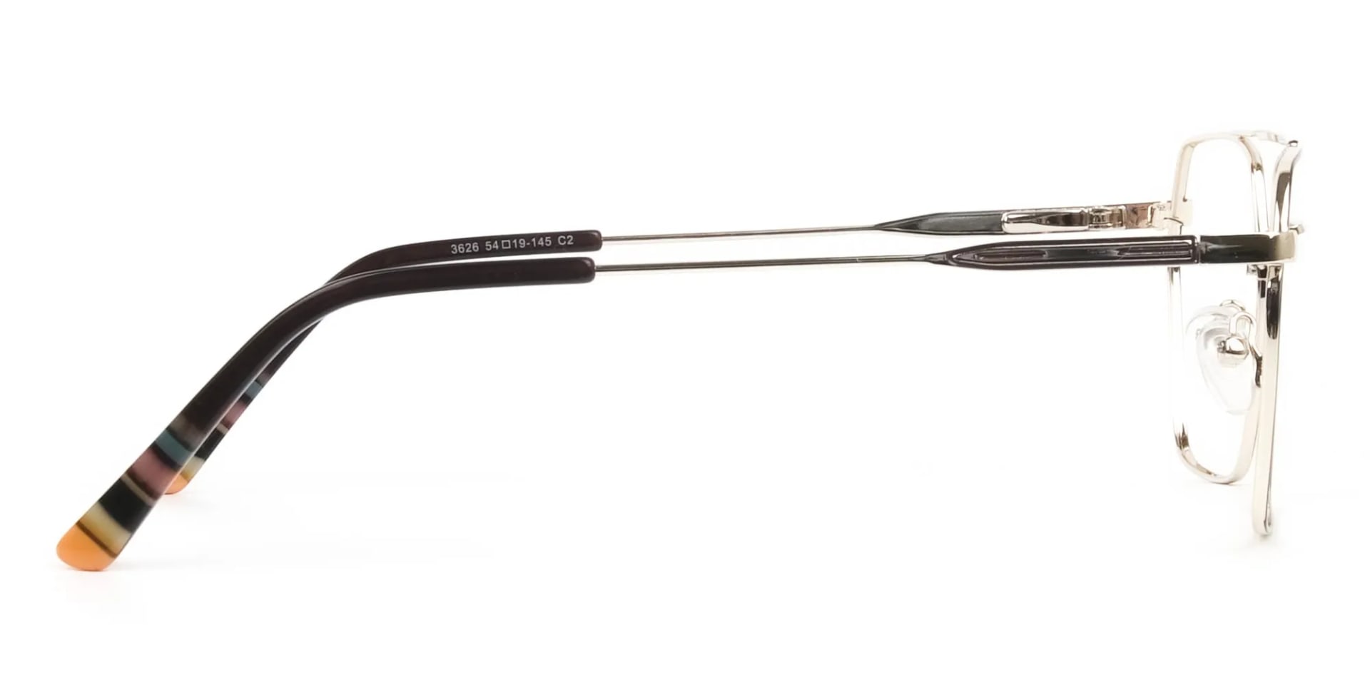 Hipster Geometric Gold & Brown Thin Metal Frame Glasses  - 2