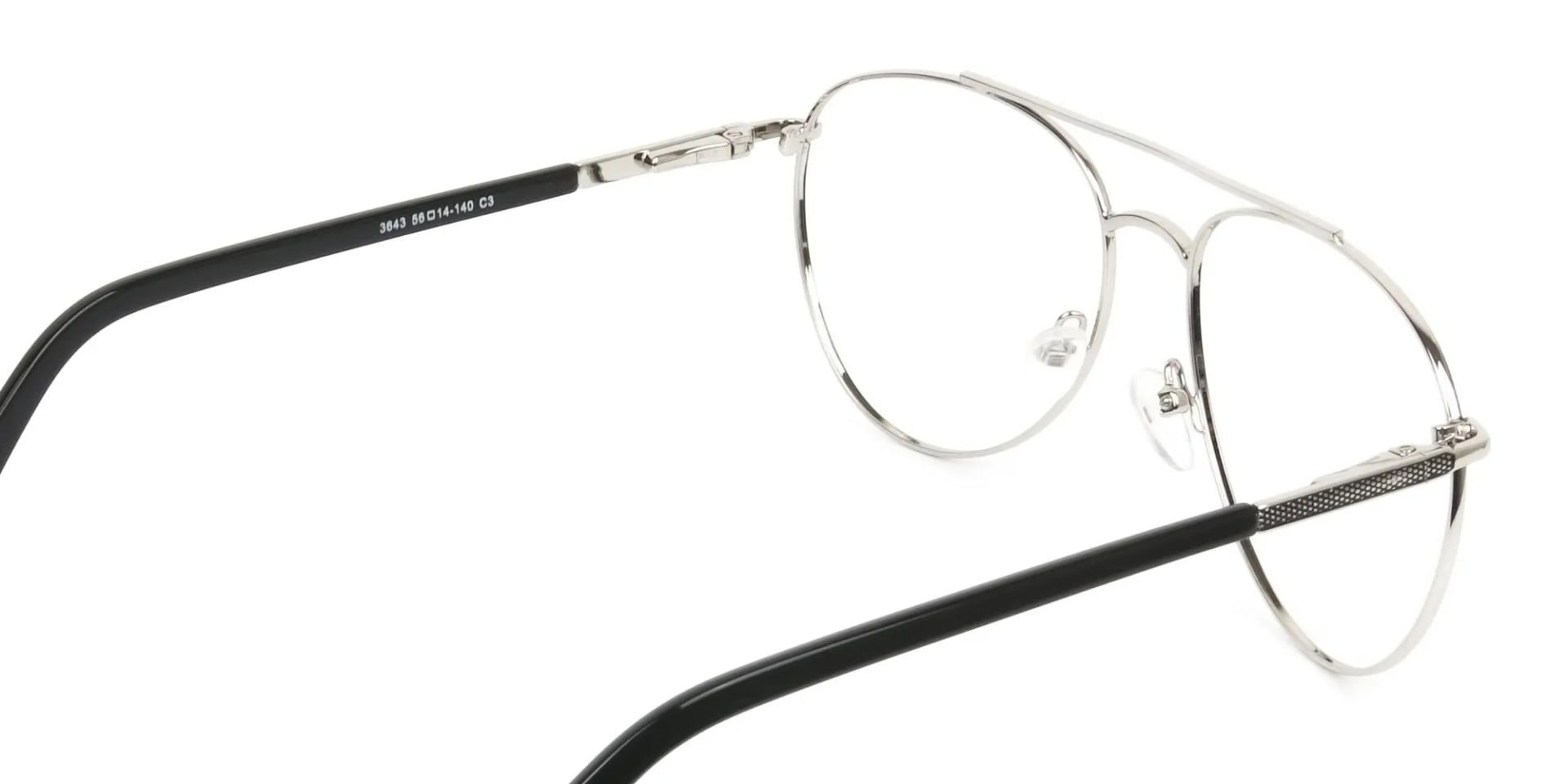 Ultralight Pilot Silver & Black Glasses - 2