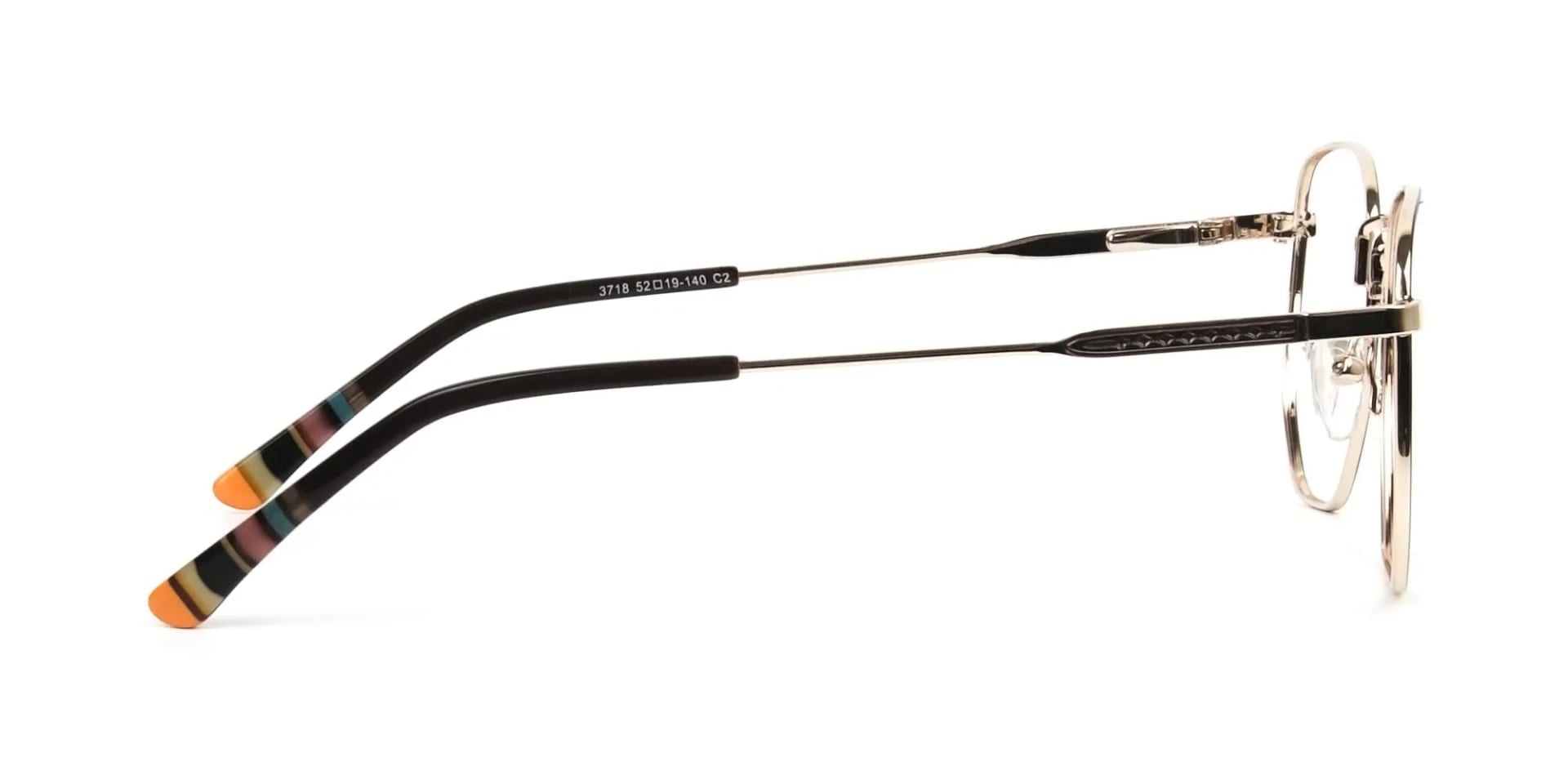 Geometric Brown & Gold Spectacles - 2