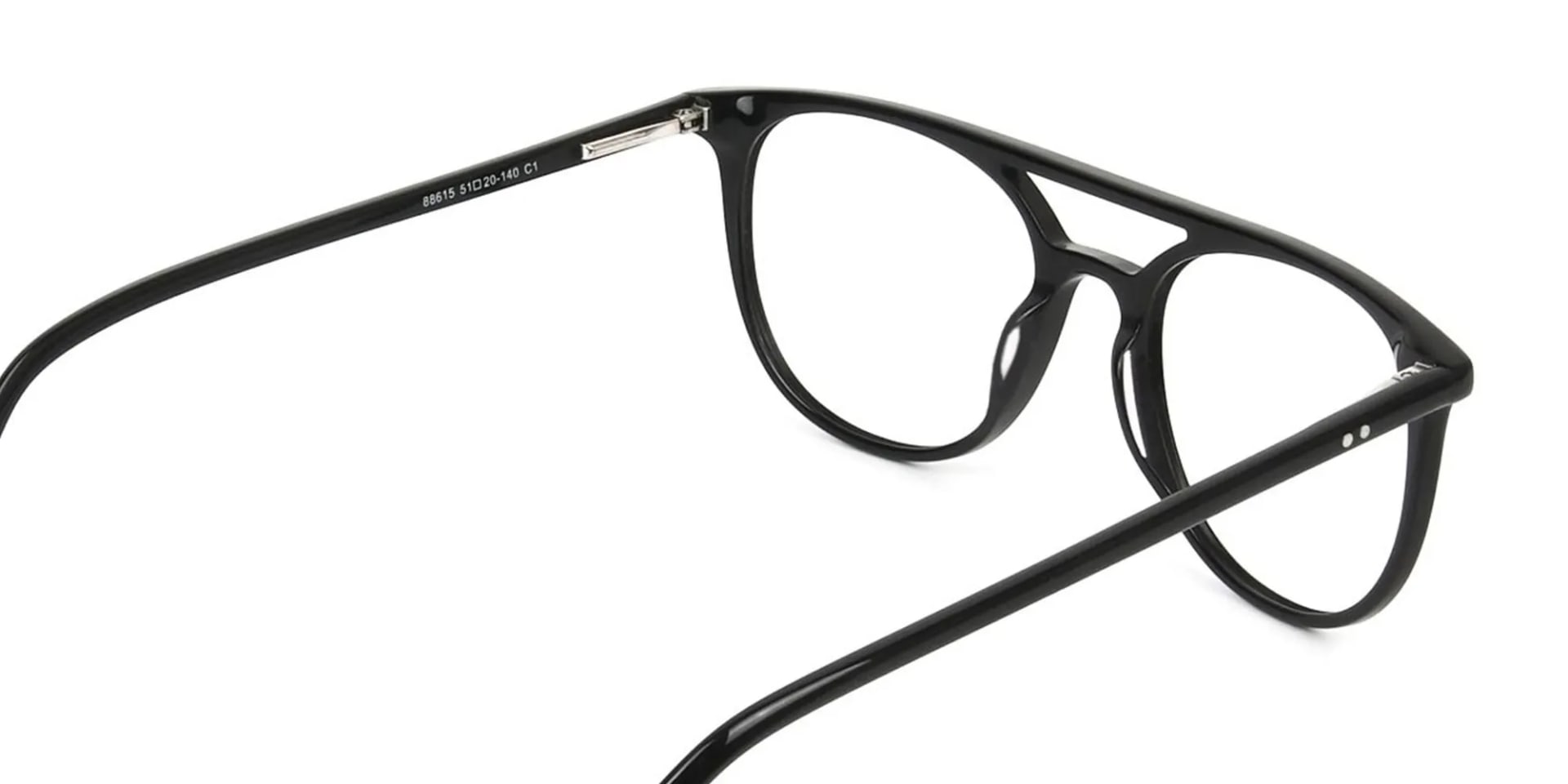 Black Acetate Pilot Spectacles - 2
