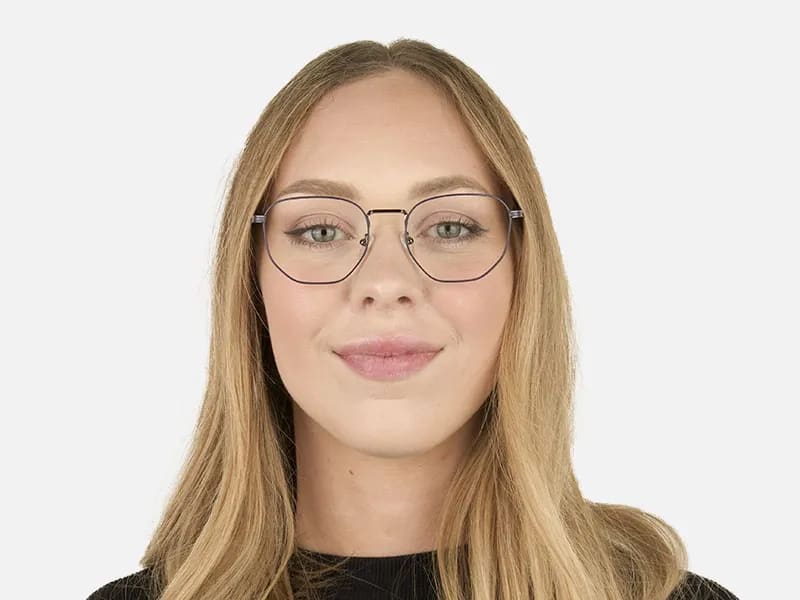 Lightweight Silver & Blue Geometric Glasses - 2