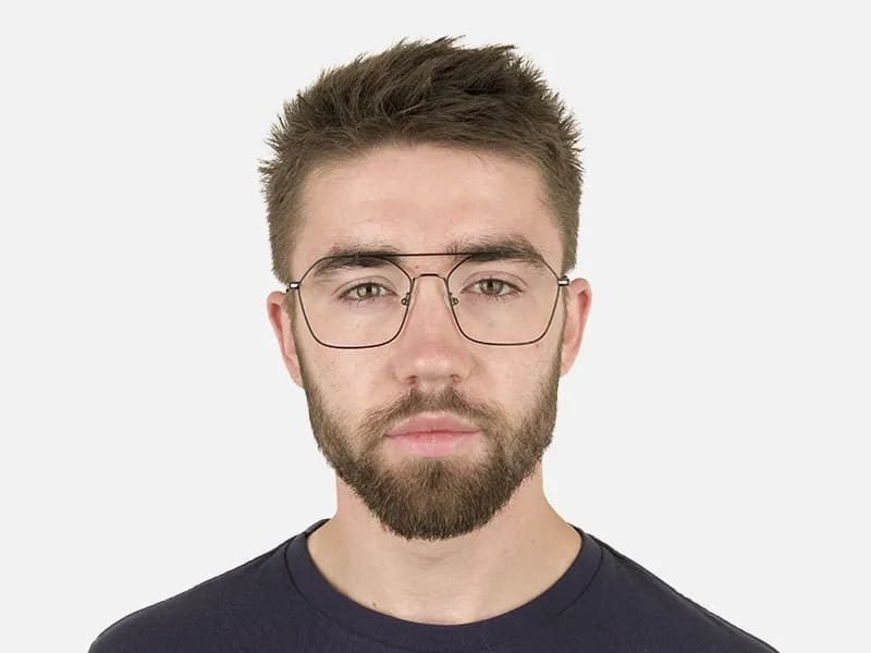 Geometric Pilot Black Gunmetal Spectacles - 2