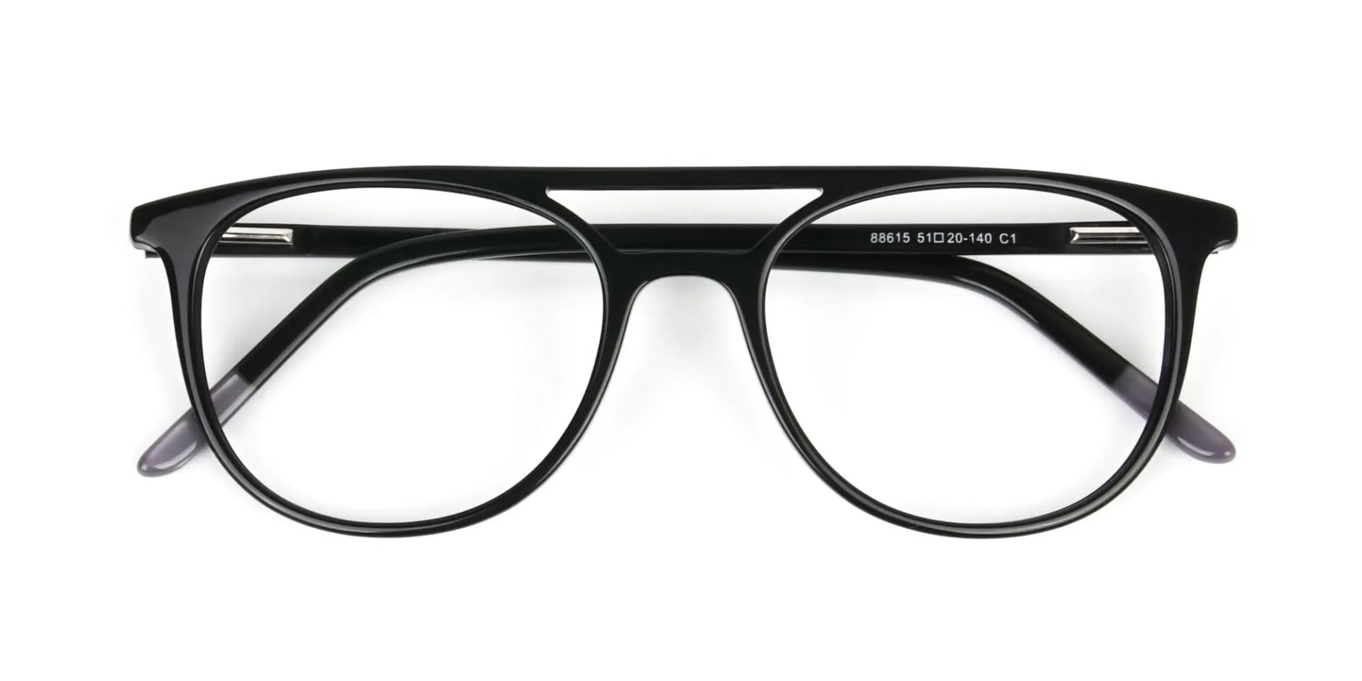 Black Acetate Pilot Spectacles - 2