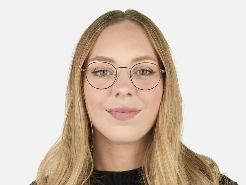 Silver, Burgundy & Purple Round Spectacles - 2